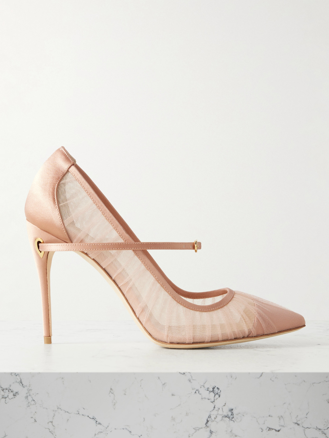 Jennifer Chamandi Lorenzo Tulle And Satin Pumps In Pink