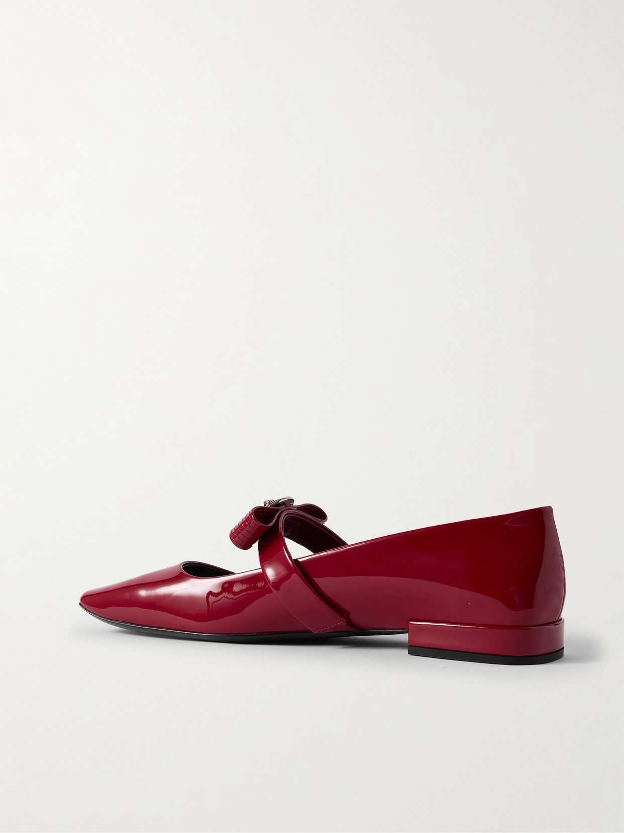 Versace 20mm Patent Leather Ballerina Flats In Red