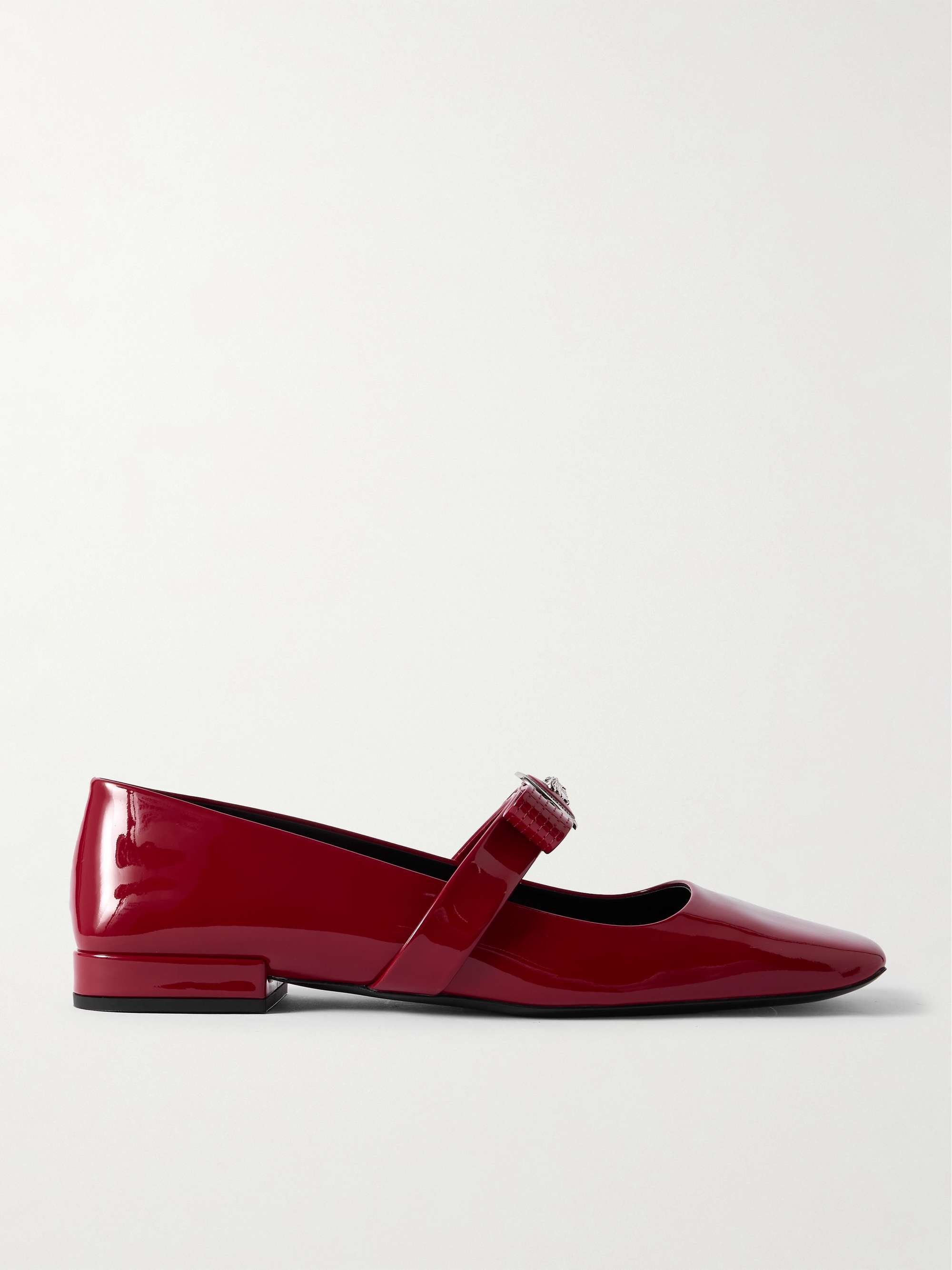 VERSACE Gianni Ribbon embellished patent-leather Mary Jane