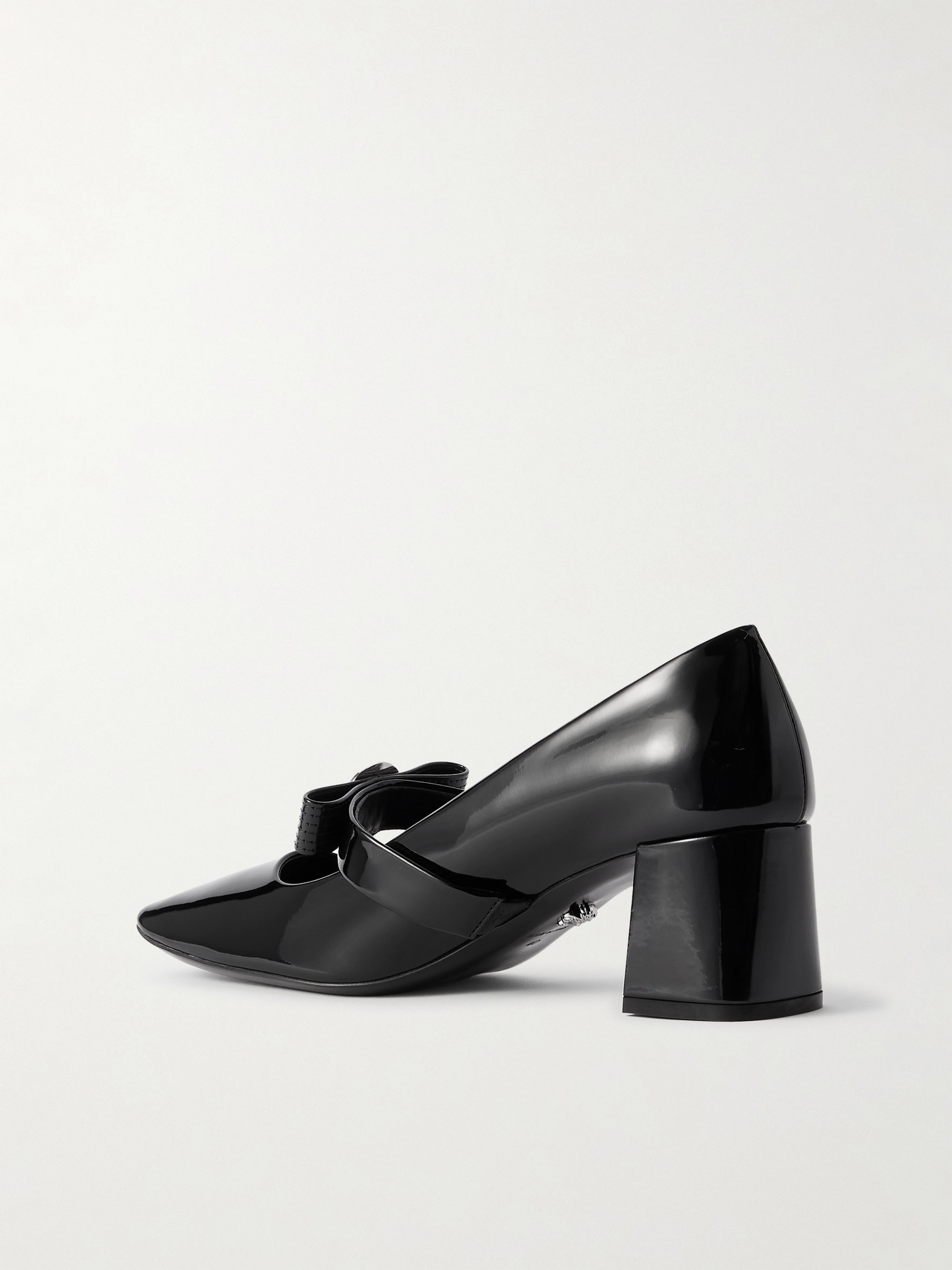 Versace Gianni Ribbon embellished patent-leather pumps