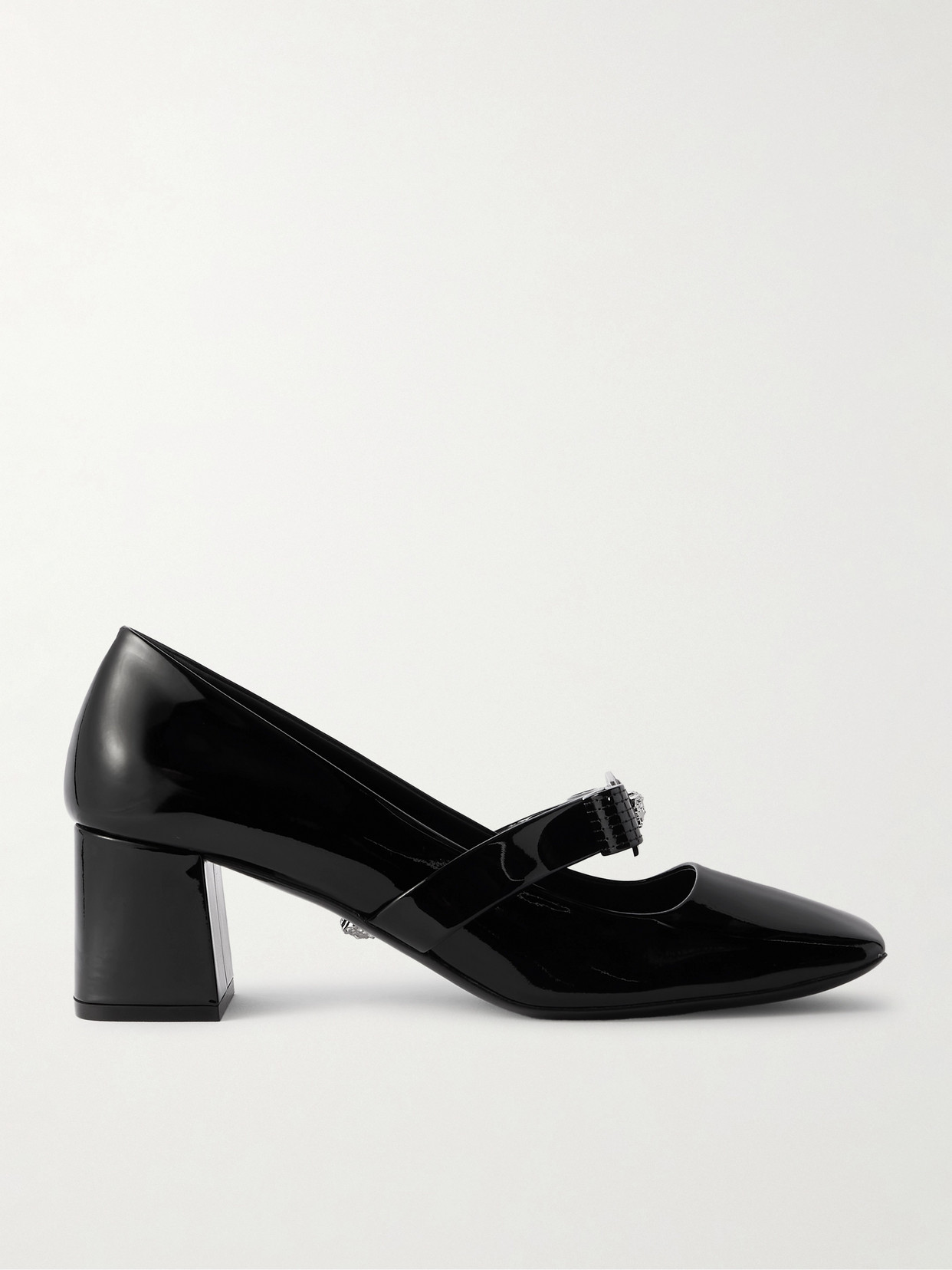 Versace - Gianni Ribbon Embellished Patent-leather Pumps - Black