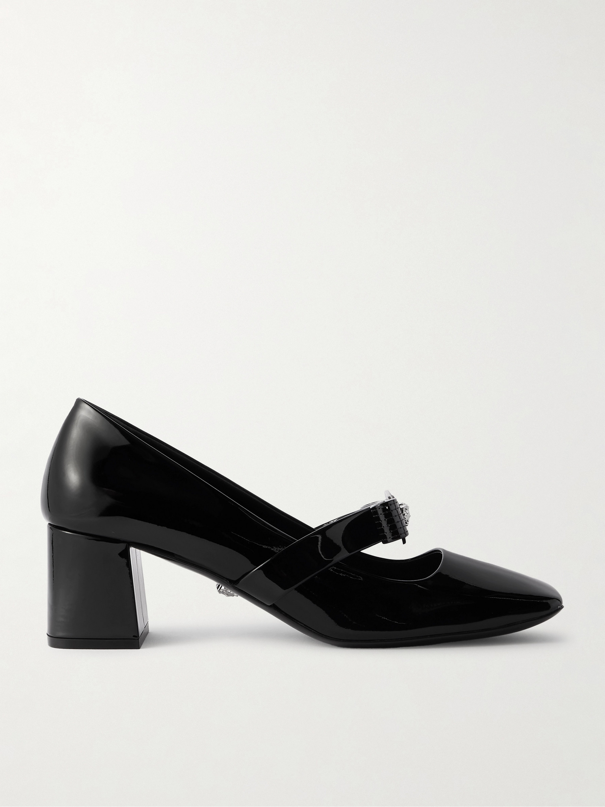Versace Gianni Ribbon embellished patent-leather pumps