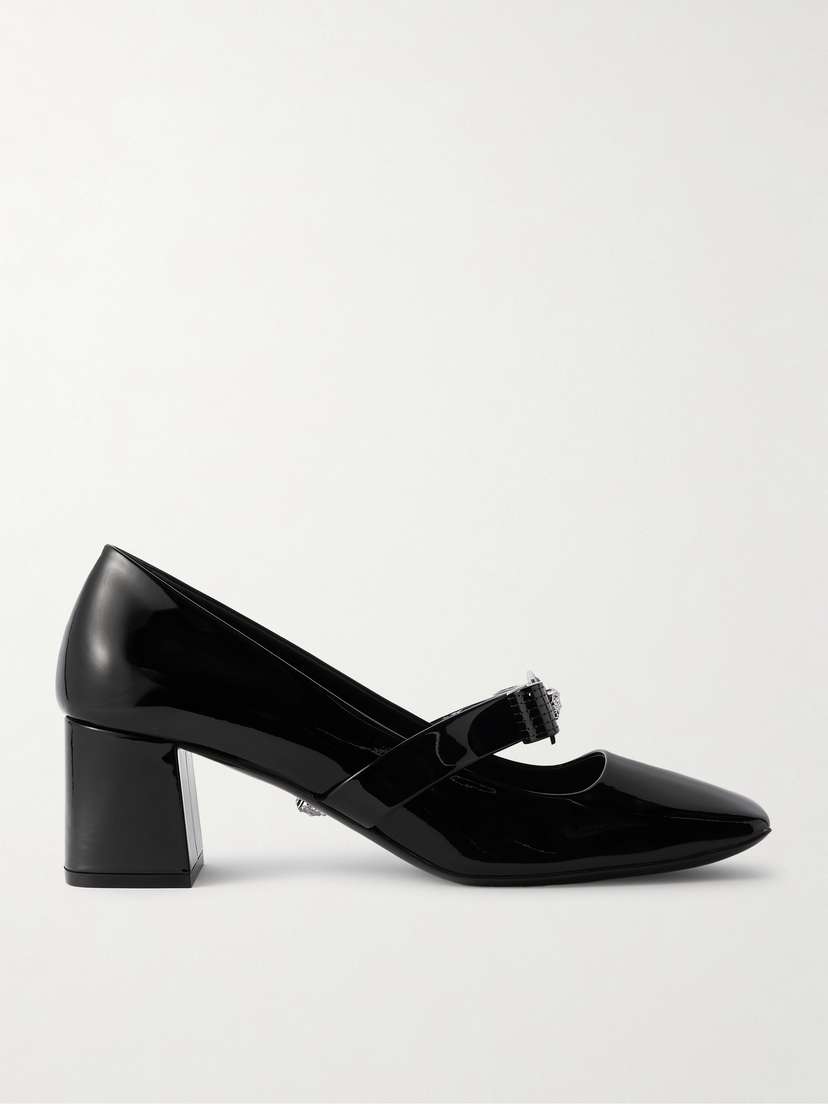 Versace Gianni Ribbon Embellished Patent-leather Pumps