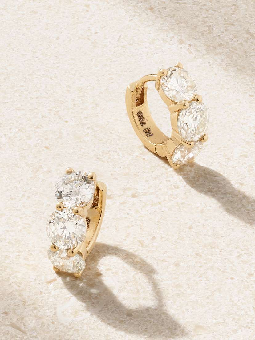 Ileana Makri 18-karat Gold Diamond Hoop Earrings