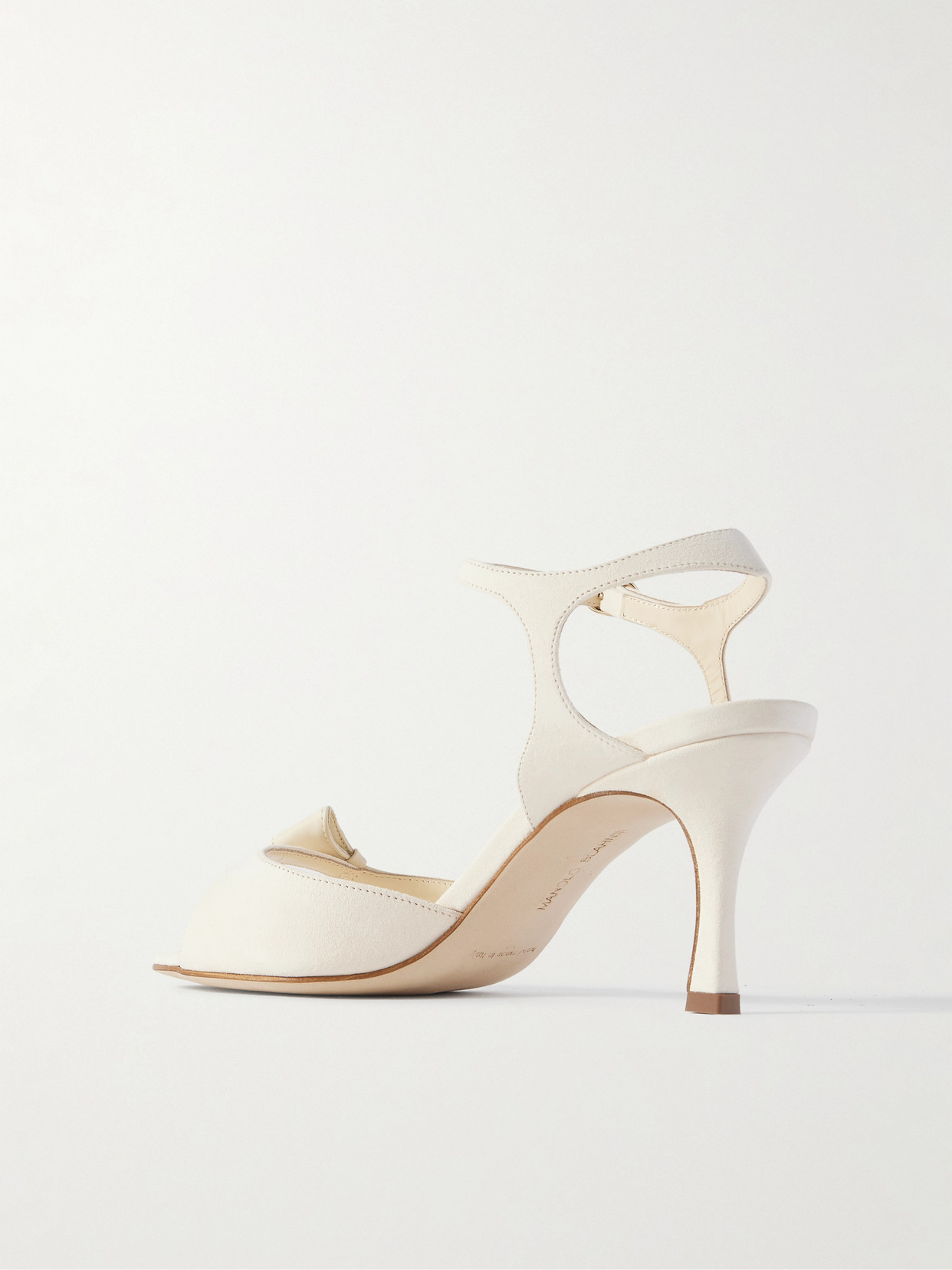 Manolo Blahnik Limosan 70 Leather Sandals In Cream