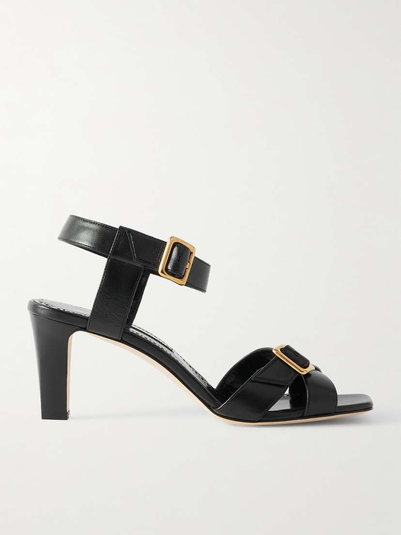 Manolo Blahnik Shbealo 70 Buckled Leather Sandals