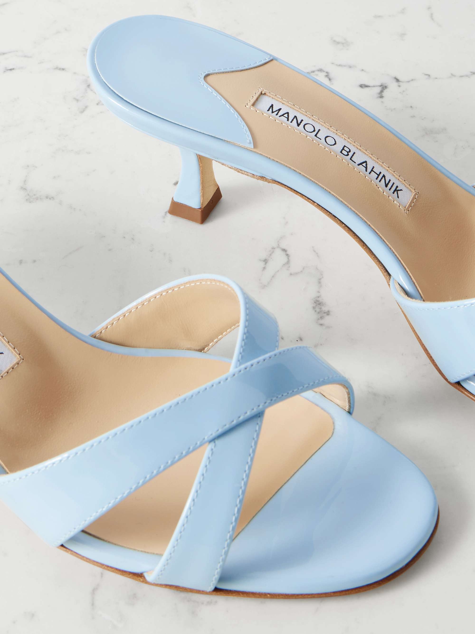 MANOLO BLAHNIK Callamu 50 漆皮穆勒鞋