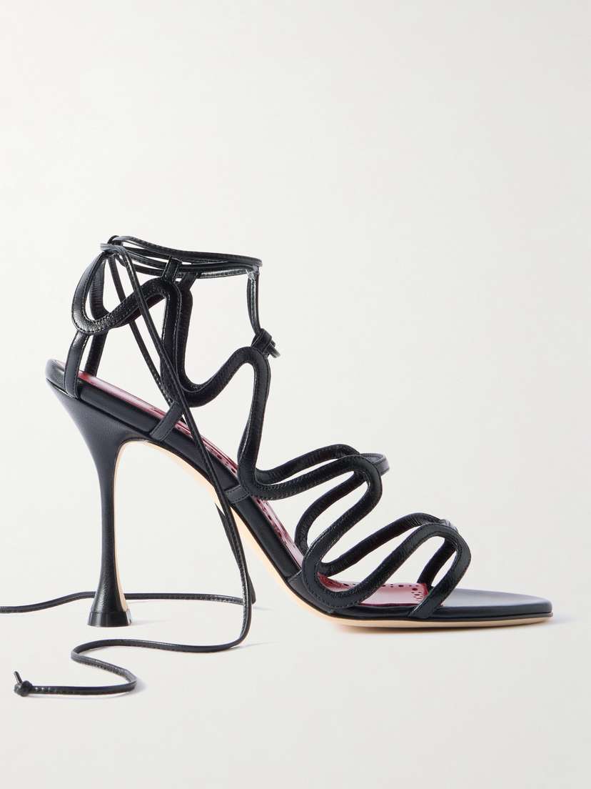 Manolo Blahnik Fawda 105 Leather Sandals