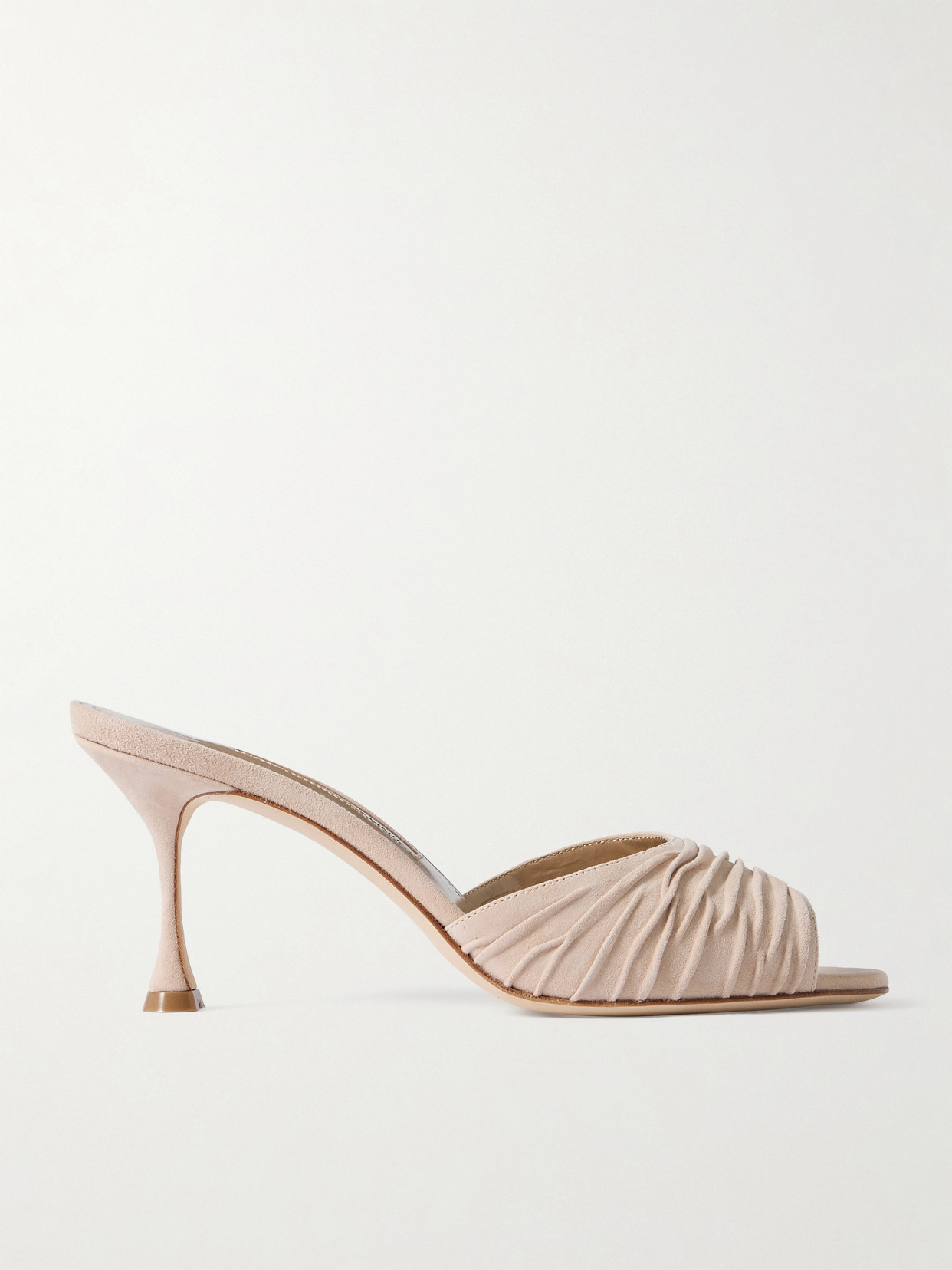 Manolo Blahnik Pirua 70 Suede Mules In Neutrals