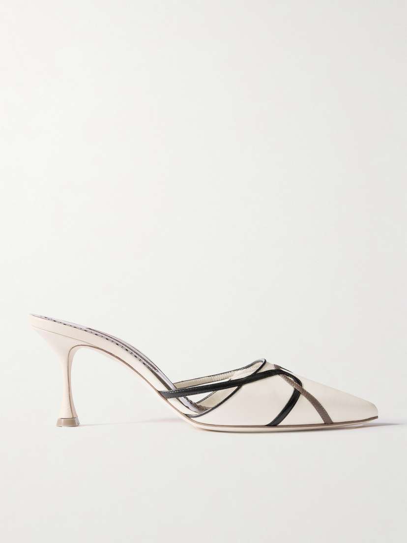 Manolo Blahnik Ragheb 70 Cutout Leather Mules