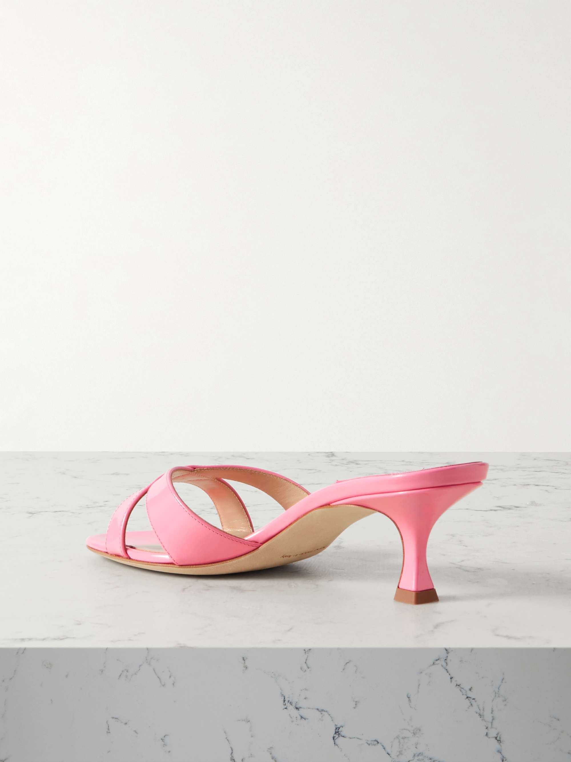 MANOLO BLAHNIK Callamu 50 patent-leather mules
