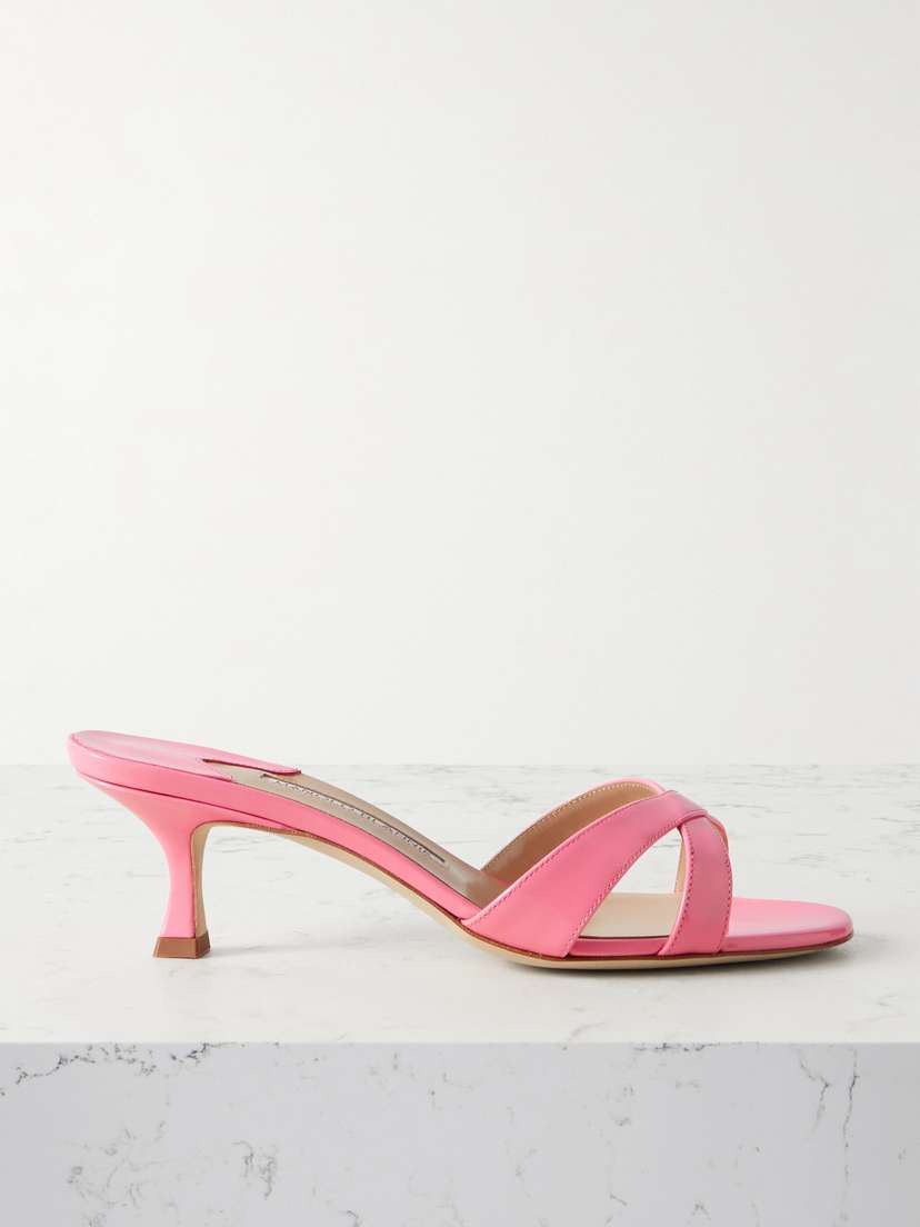 Manolo Blahnik Callamu 50 Patent-leather Mules