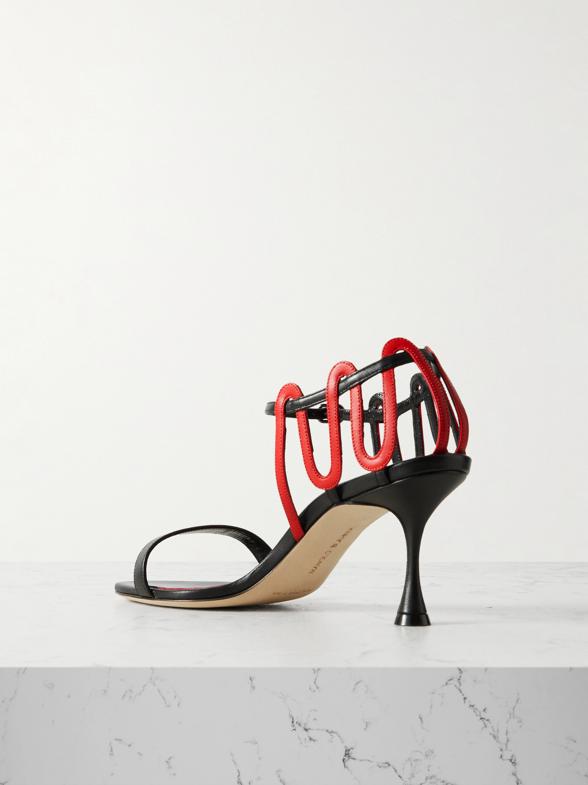 MANOLO BLAHNIK Chafarsan 70 two-tone leather sandals