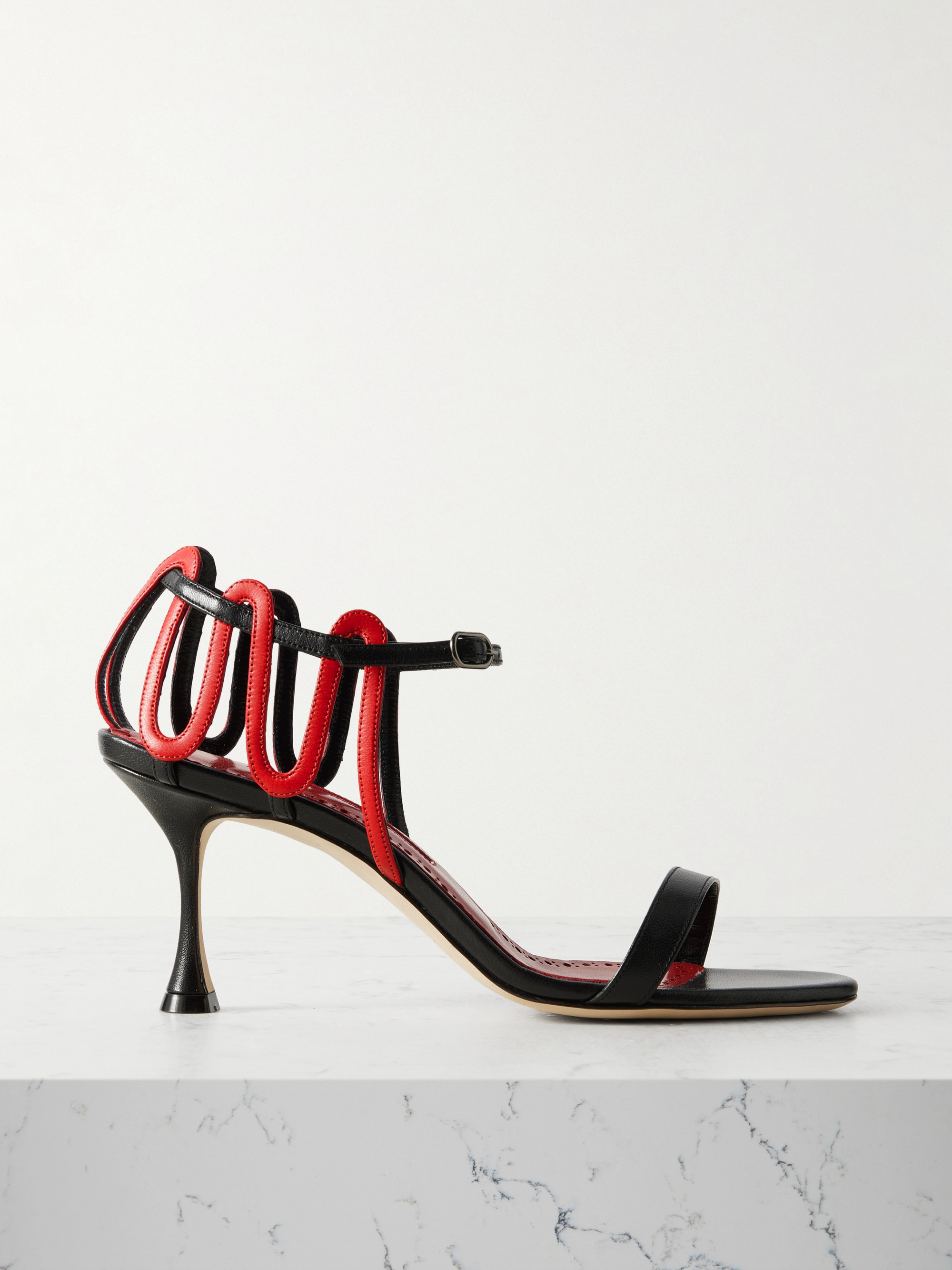 MANOLO BLAHNIK Chafarsan 70 two-tone leather sandals