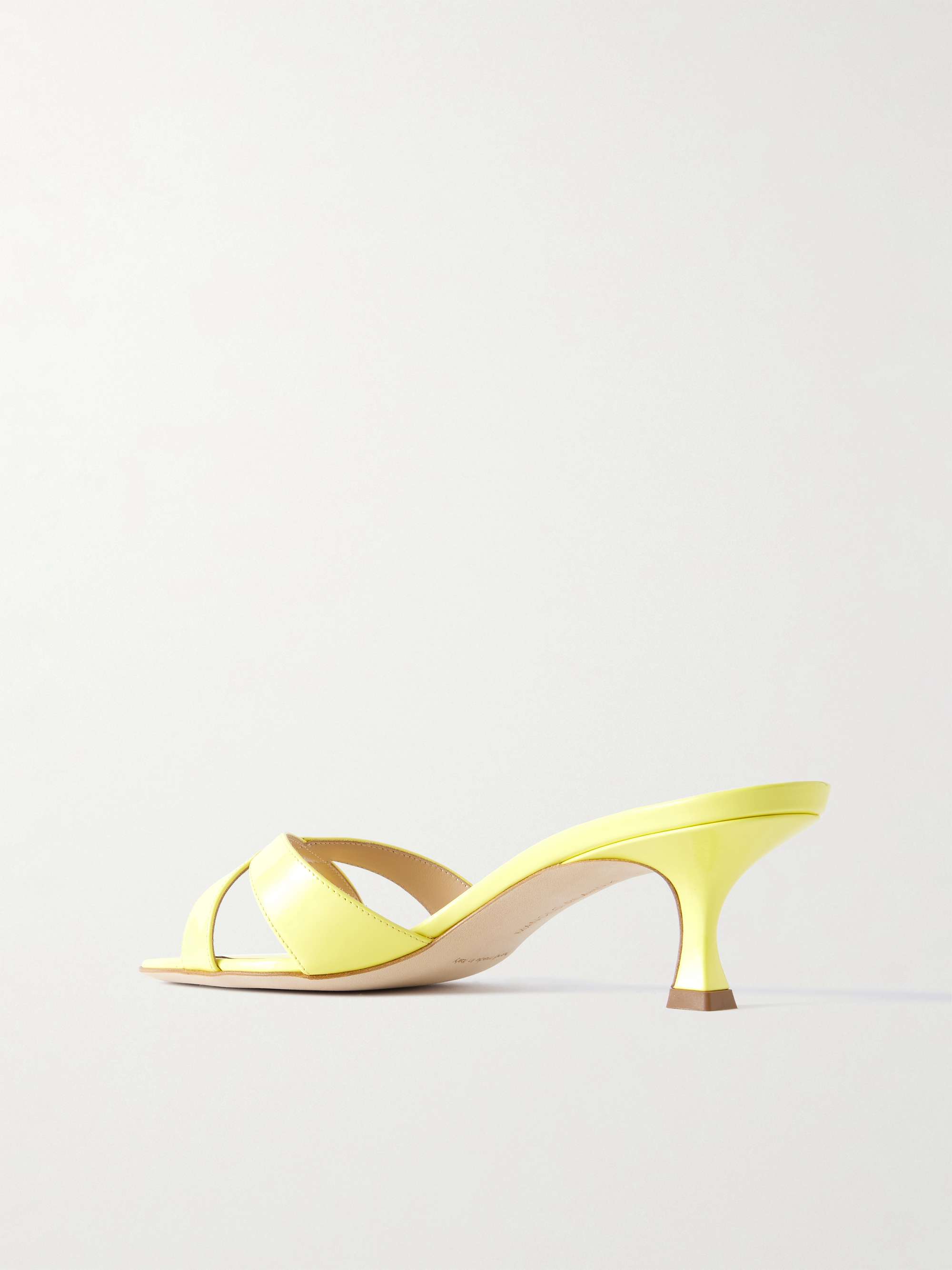 MANOLO BLAHNIK Callamu 50 patent-leather mules