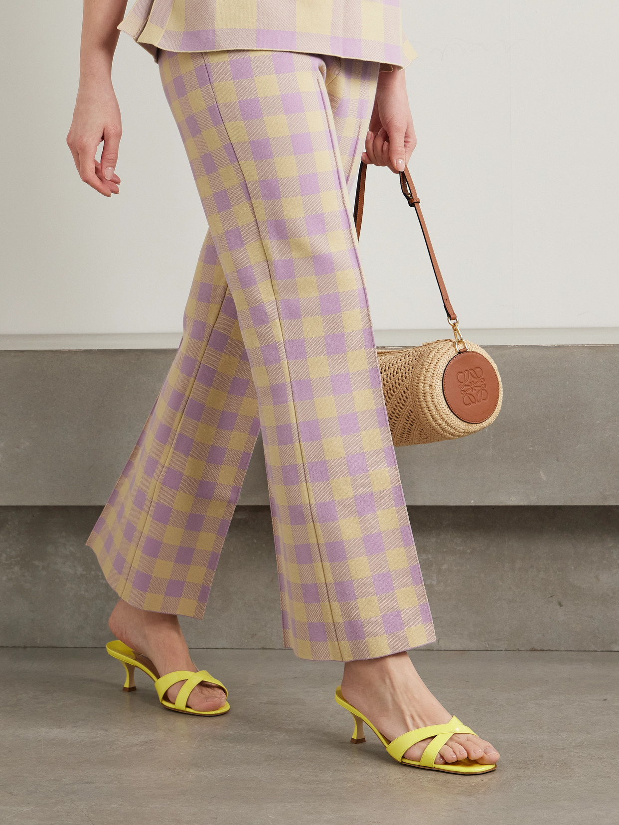 Manolo Blahnik Callamu 50 Patent-leather Mules In Yellow