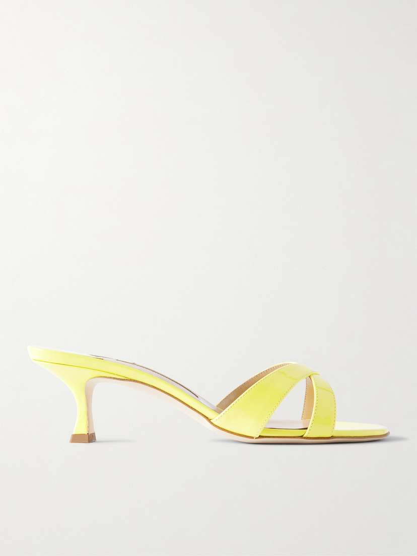 Manolo Blahnik Callamu 50 Patent-leather Mules