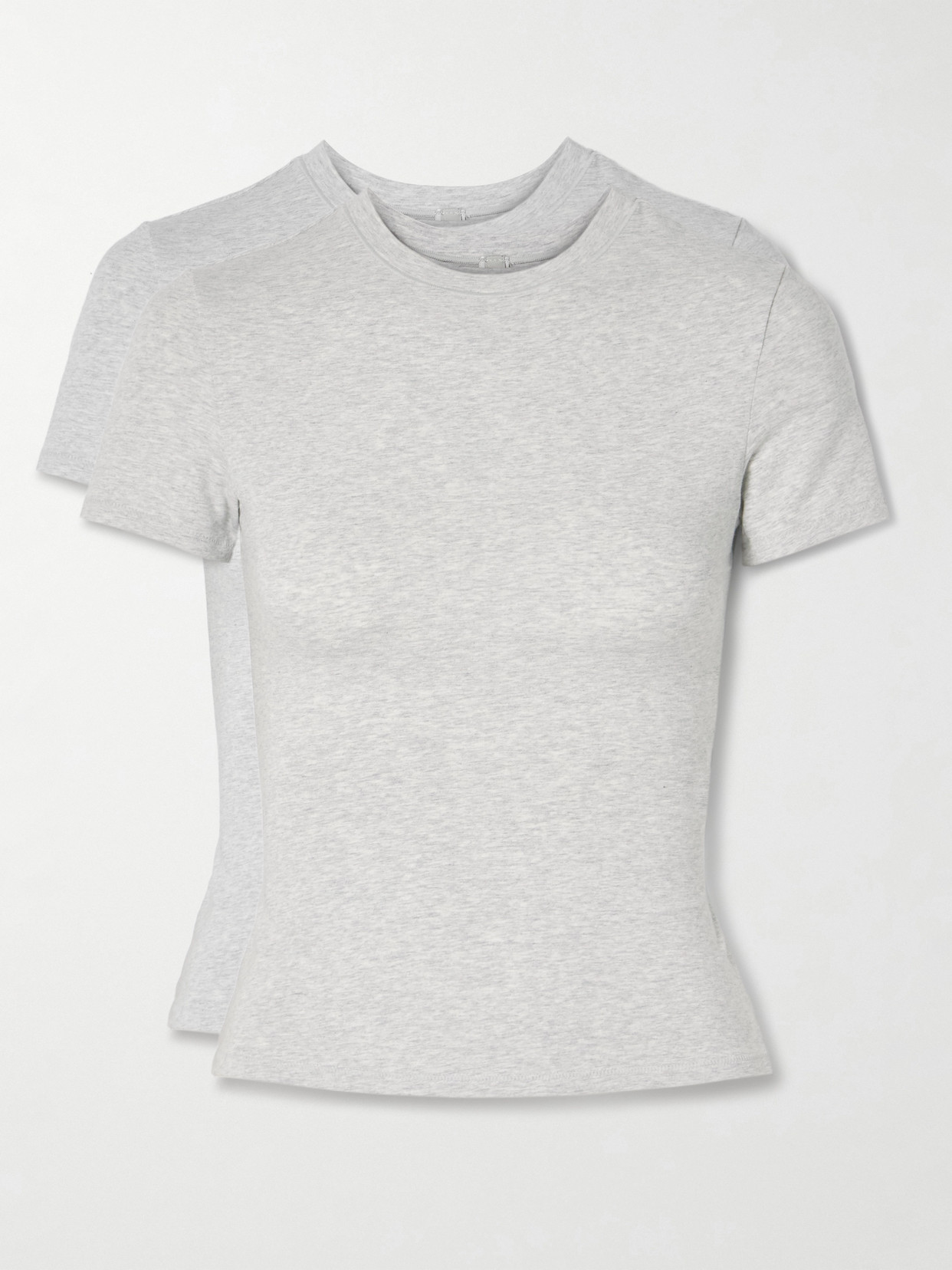 Skims Set Of Two Stretch-cotton Jersey T-shirts In Gray