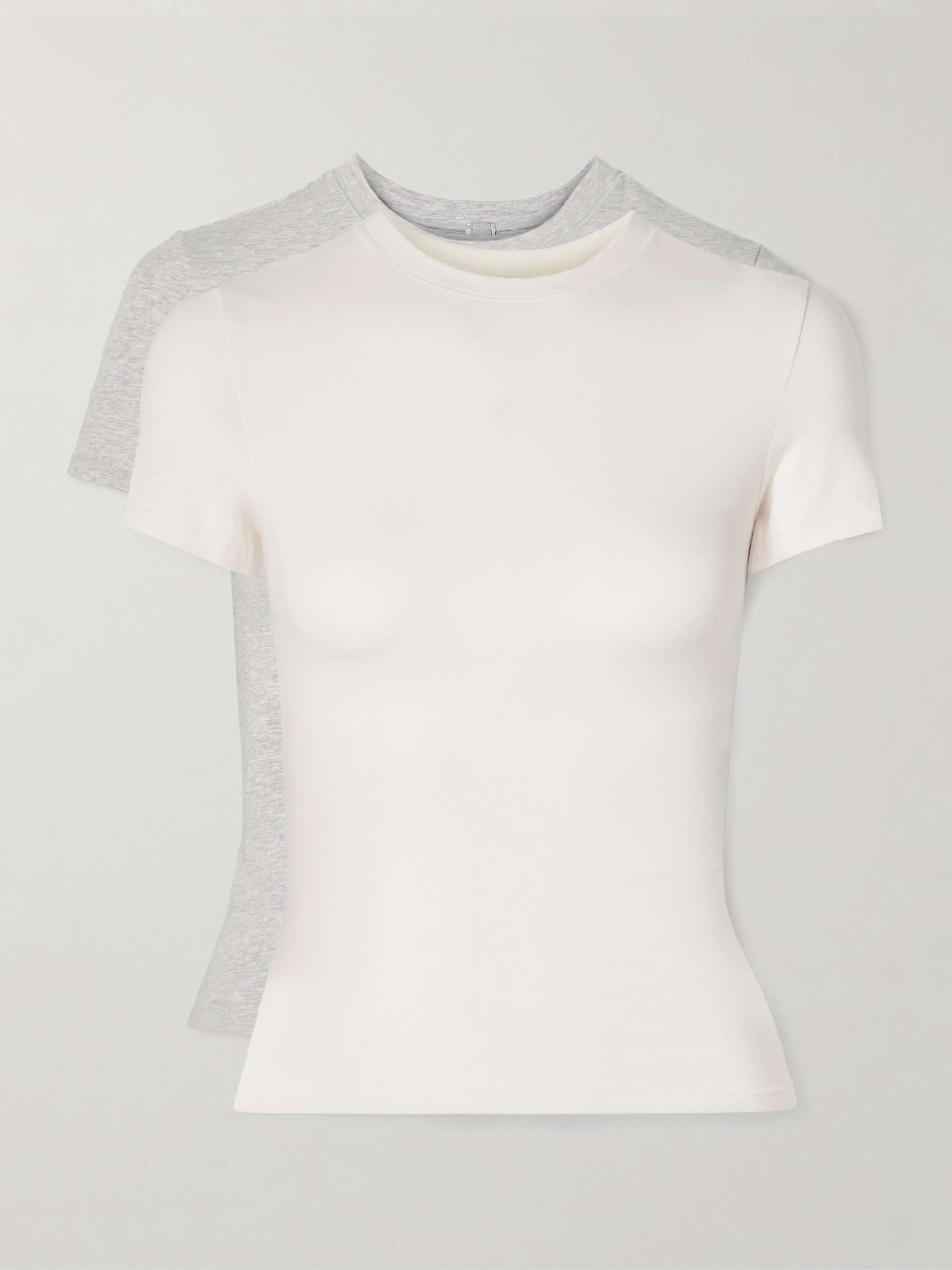 SKIMS Set of two stretch-cotton jersey T-shirts - Light SKIMS Set of two stretch-cotton jersey T-shirts - Light