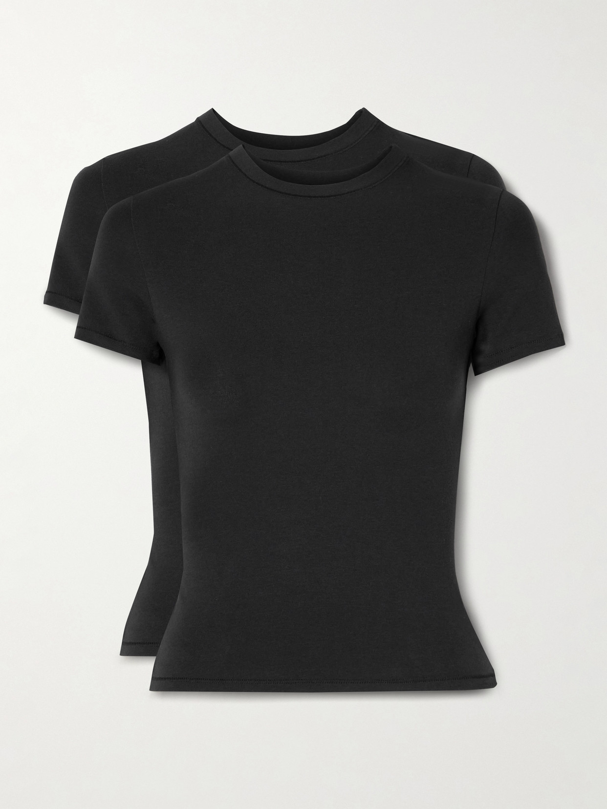Skims Set Of Two Stretch-cotton Jersey T-shirts In Black