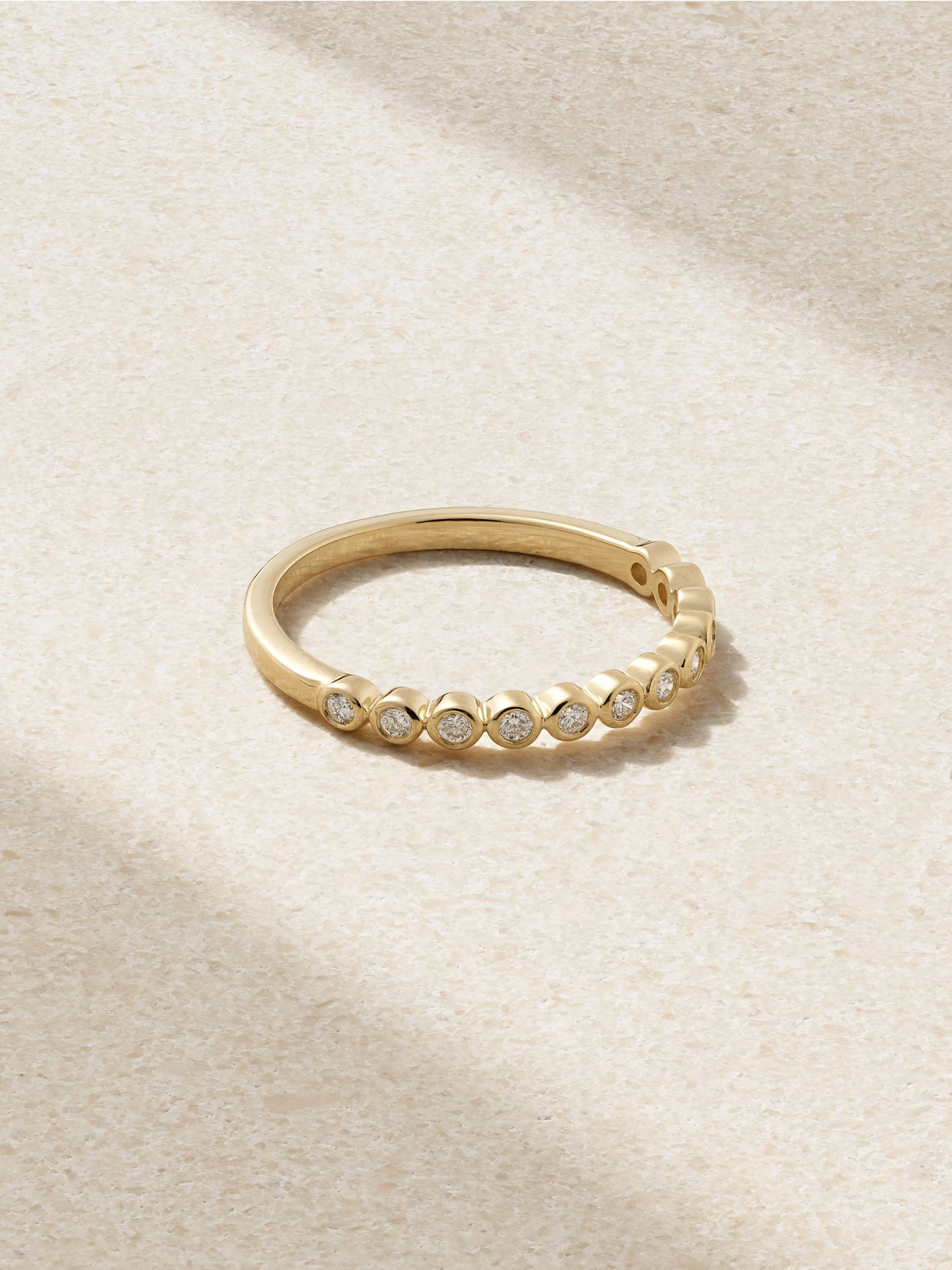 STONE AND STRAND - Slim Lattice 14-karat Gold Diamond Ring - 5