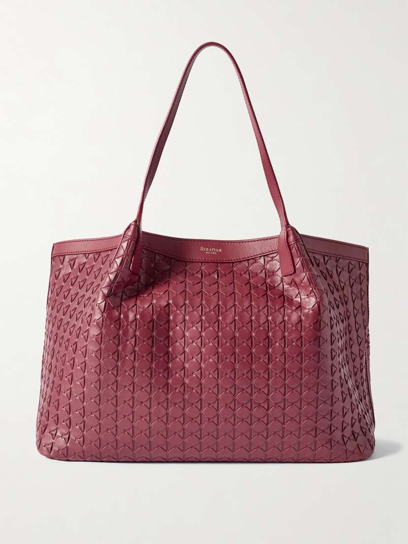 Serapian Secret Large Woven Leather Tote