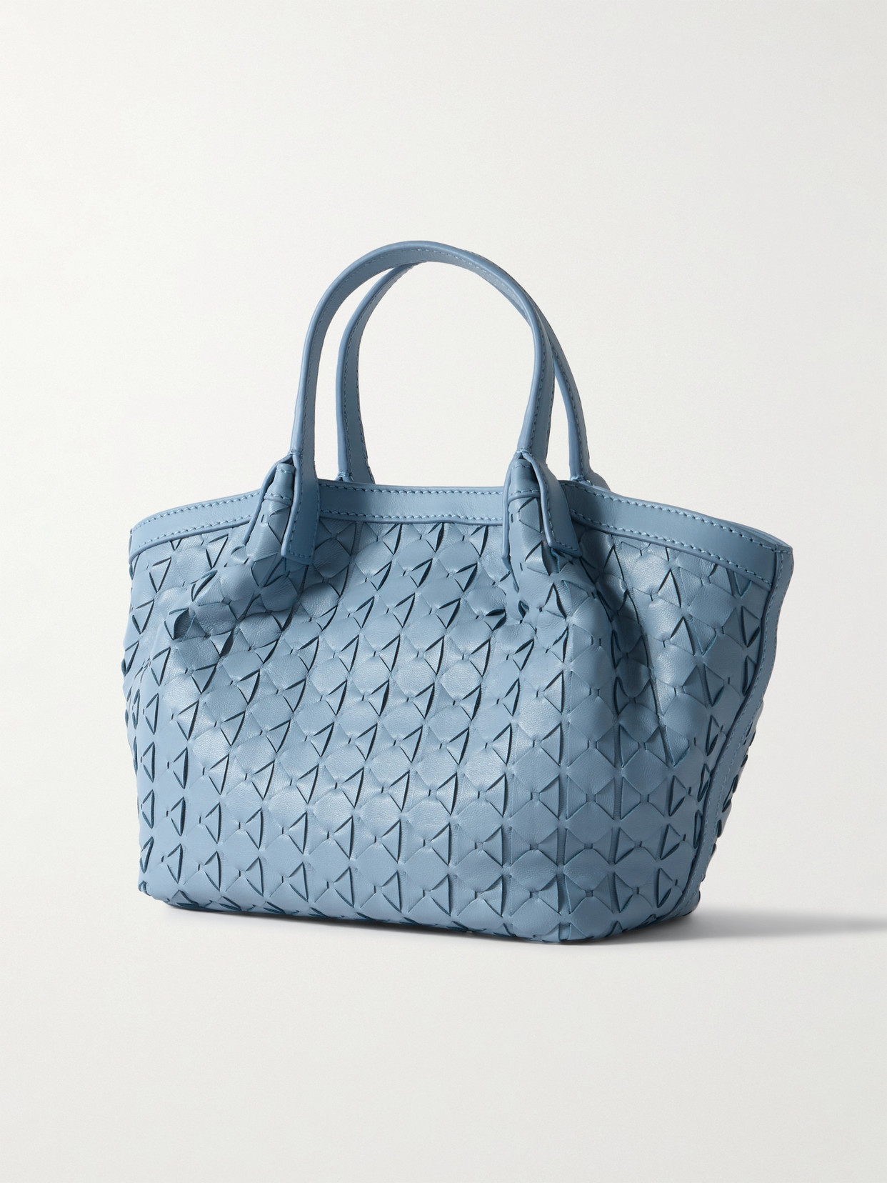 Serapian Secret Mini Mosaico Leather Shoulder Bag In Blue