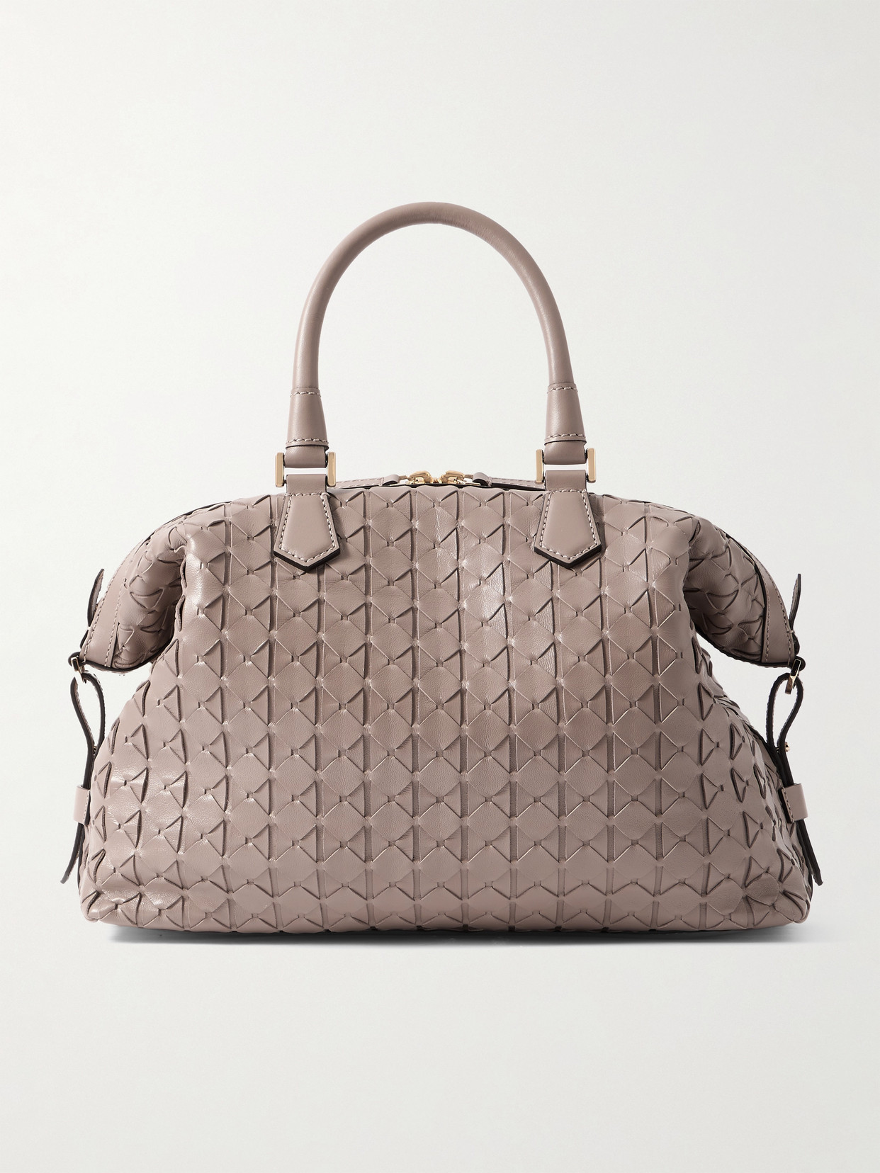 Serapian Ani Woven Leather Tote In Brown