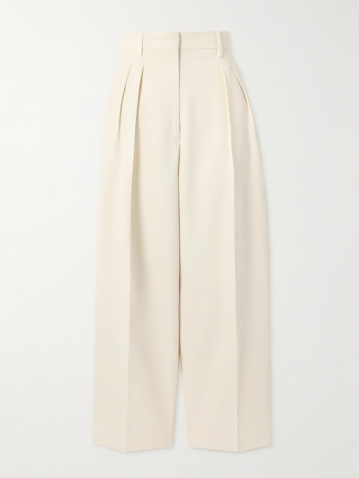 Altuzarra Dash Cropped Pleated Twill Tapered Pants In Ivory