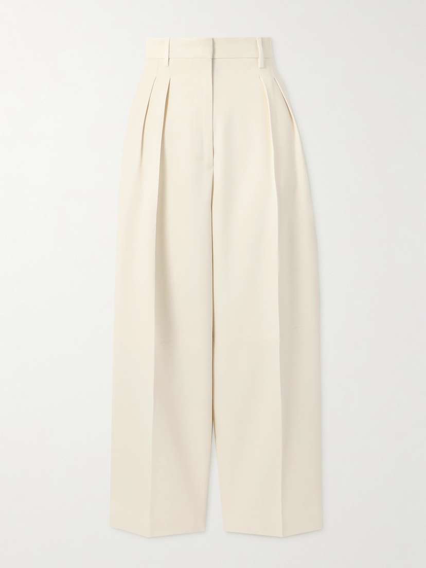 Altuzarra Dash Cropped Pleated Twill Tapered Pants
