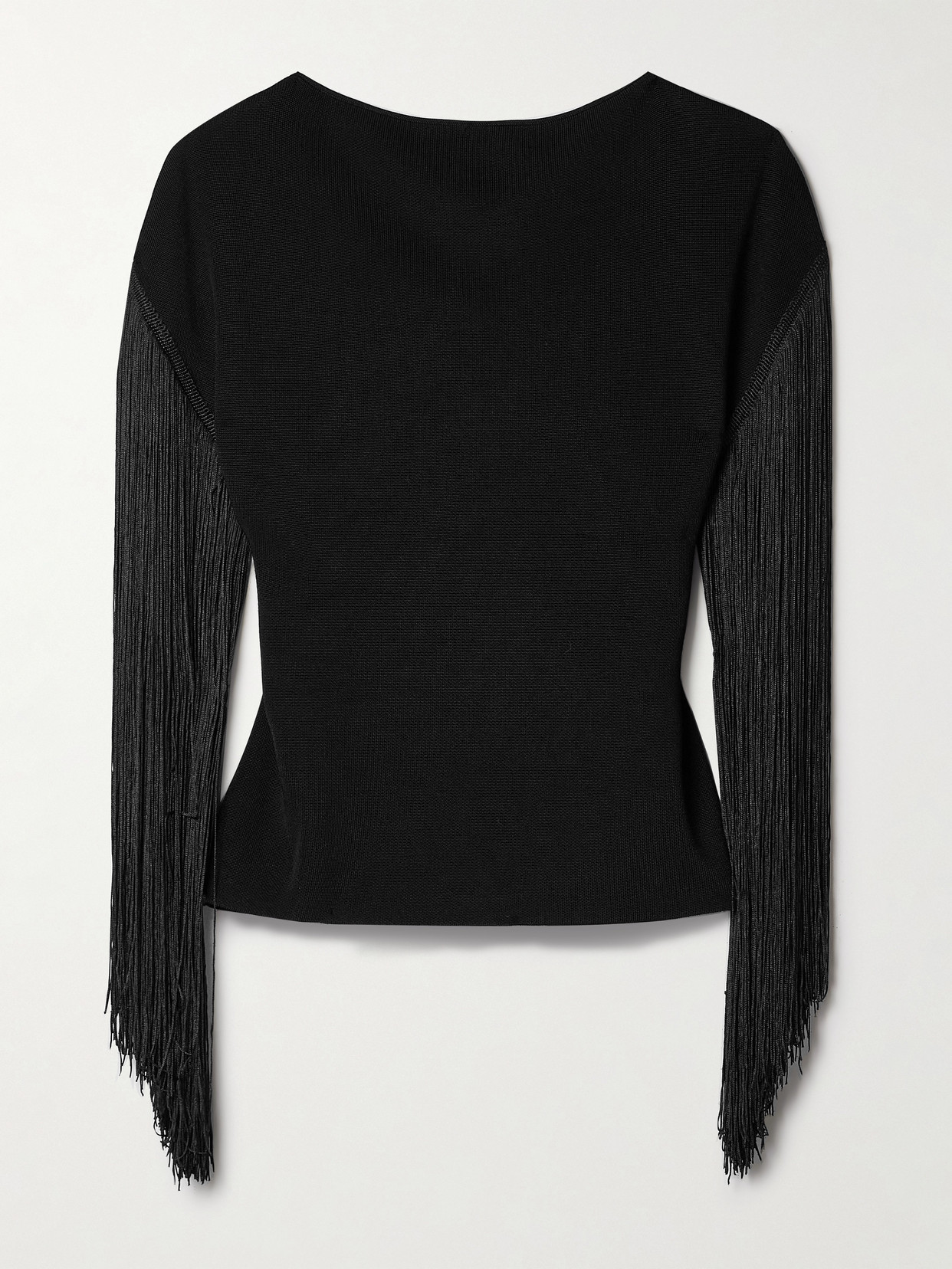 Altuzarra May Fringed Stretch-knit Top In Black