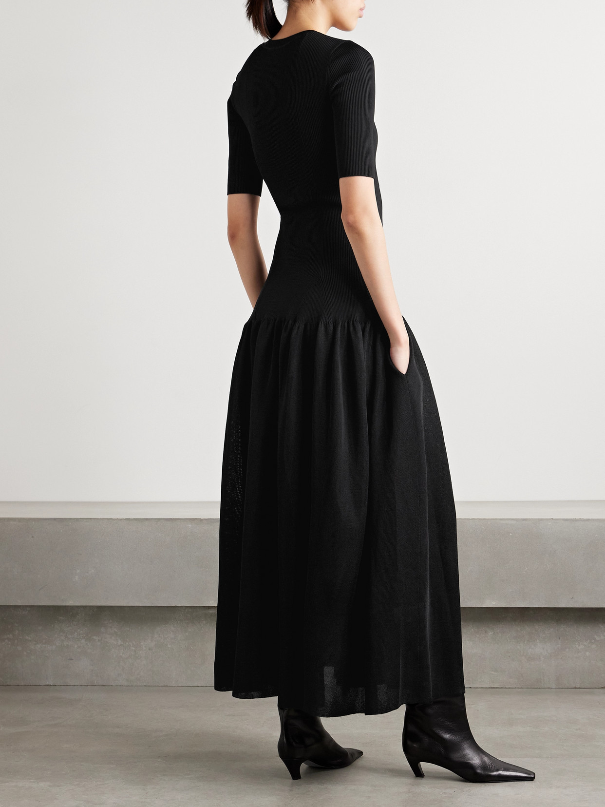 Altuzarra Maisie Gathered Stretch-knit Maxi Dress In Black