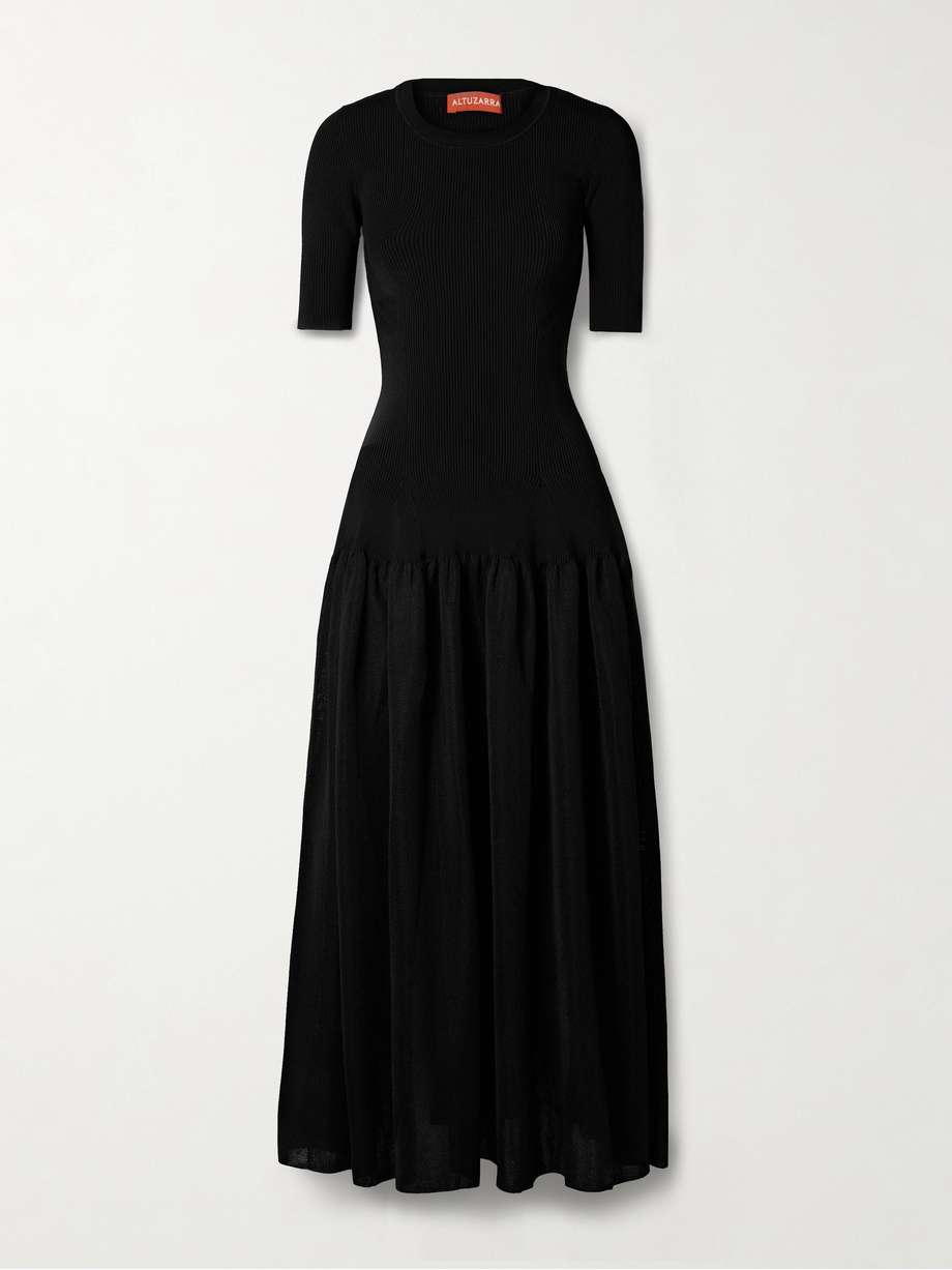 maisie gathered stretch-knit maxi dress