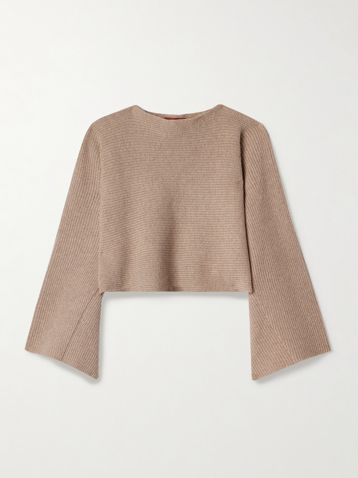 Altuzarra Trip Cropped Ribbed Merino Wool And Cashmere-blend Sweater In Neutrals