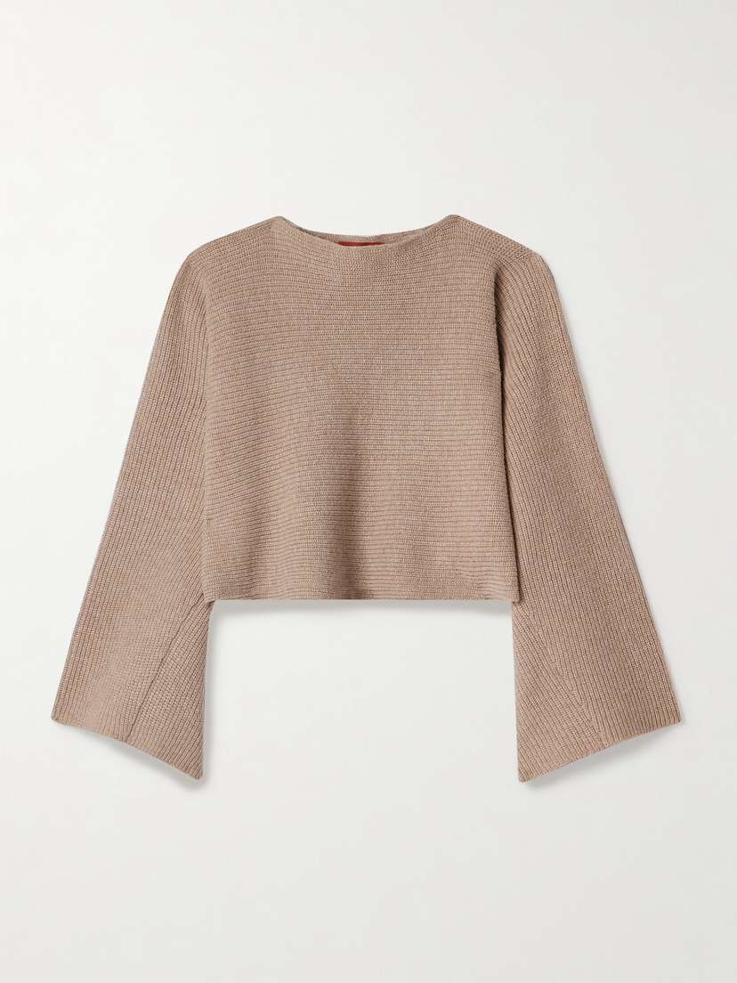 Altuzarra Trip Cropped Ribbed Merino Wool And Cashmere-blend Sweater