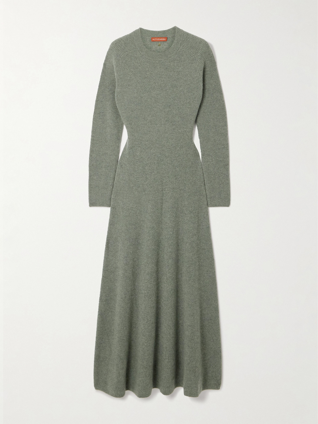Altuzarra Cuddy Ribbed Cashmere Maxi Dress In Gray