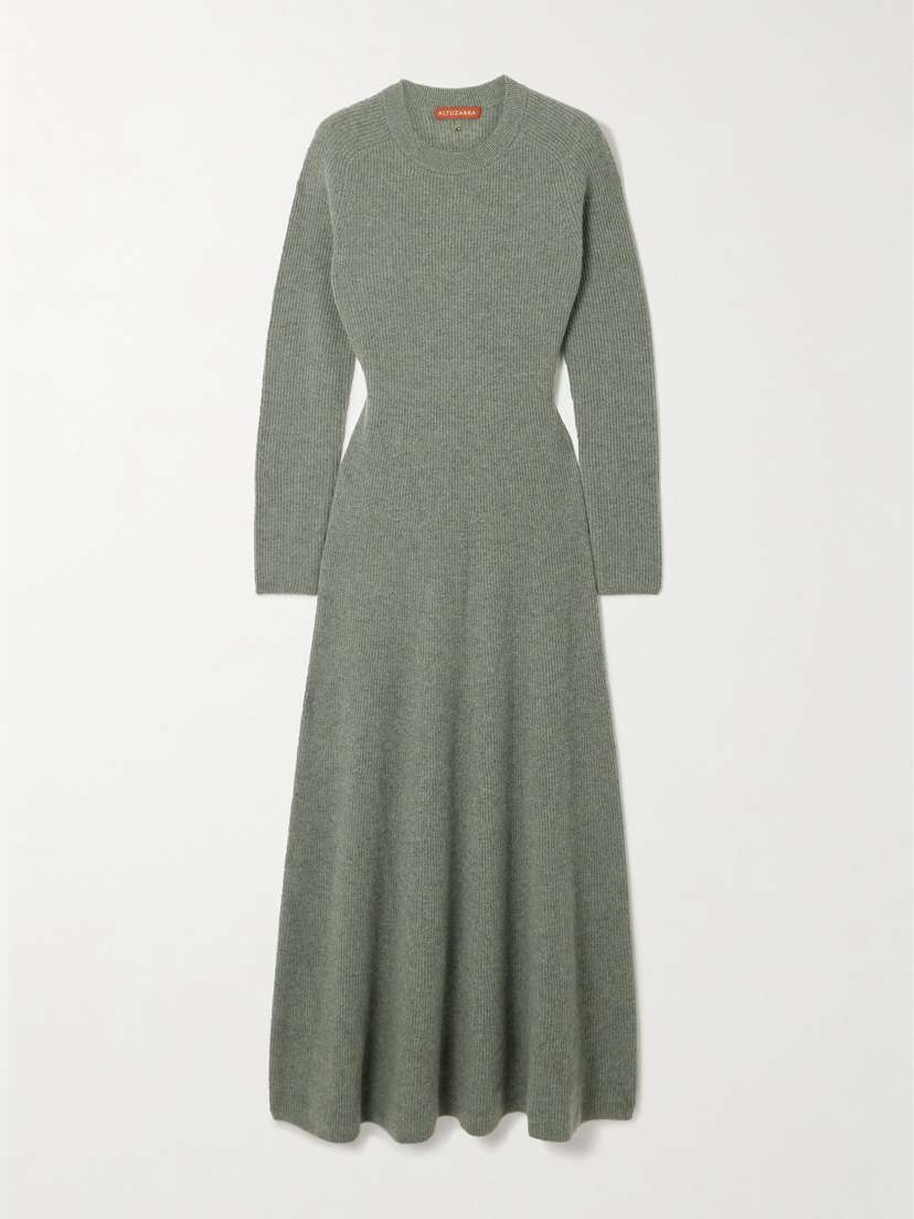 Altuzarra Cuddy Ribbed Cashmere Maxi Dress