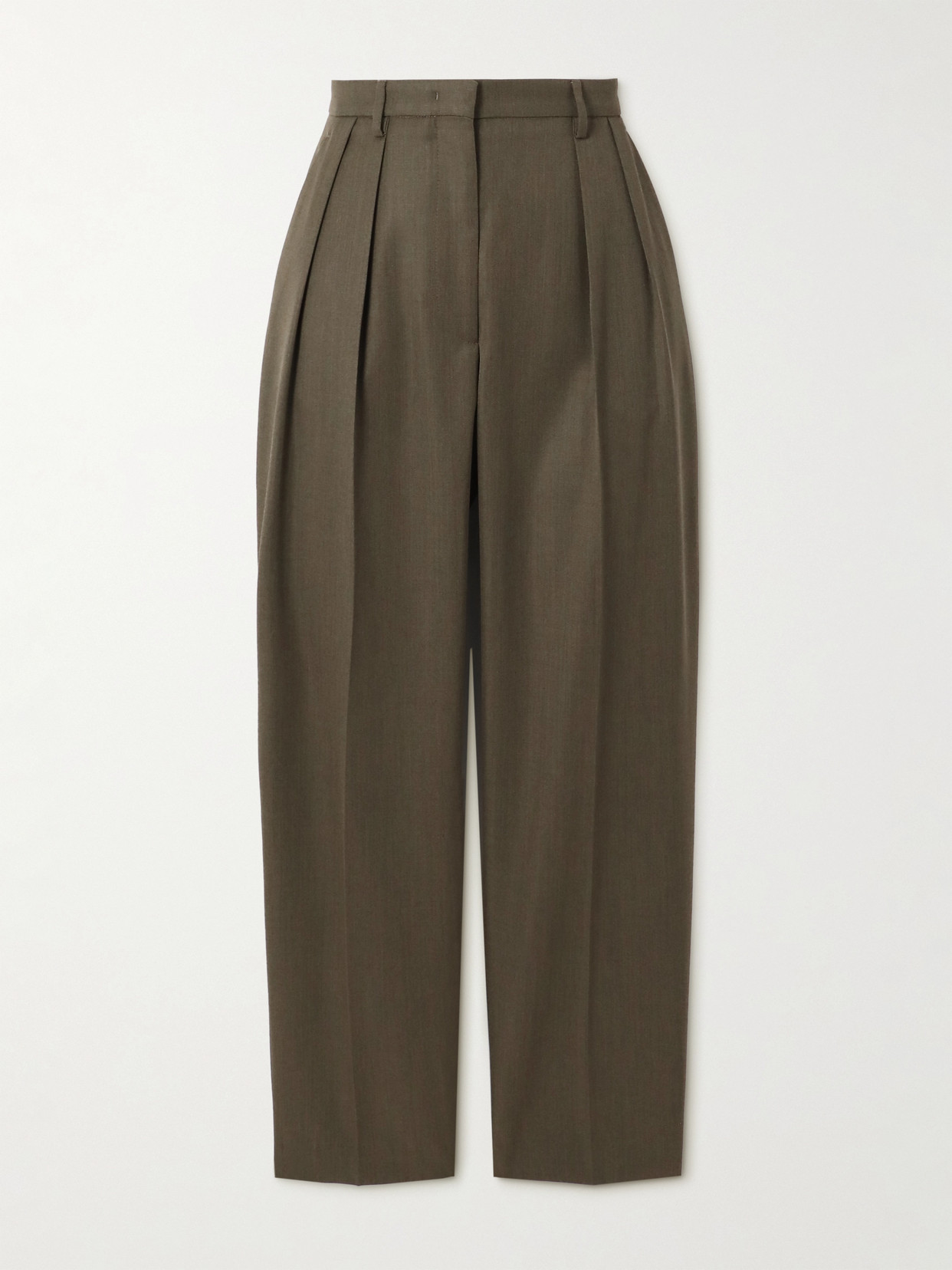 Altuzarra Emmett Pleated Wool Tapered Pants In Brown