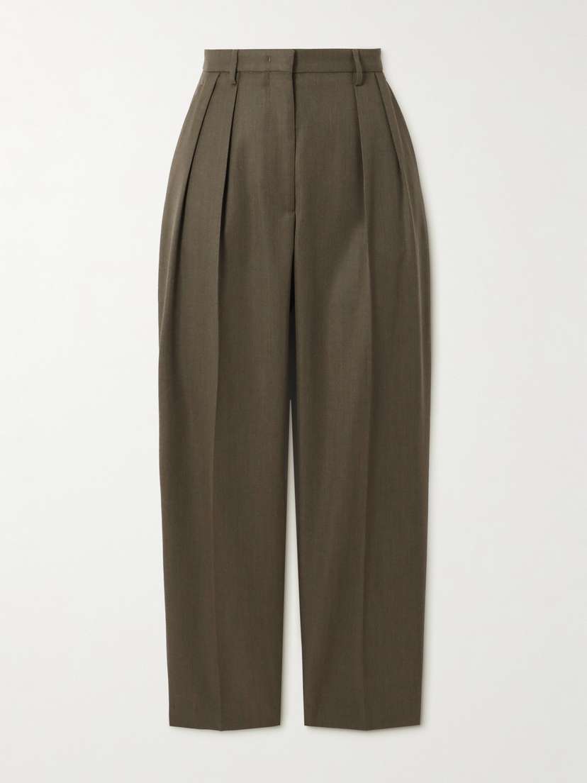Altuzarra Emmett Pleated Wool Tapered Pants