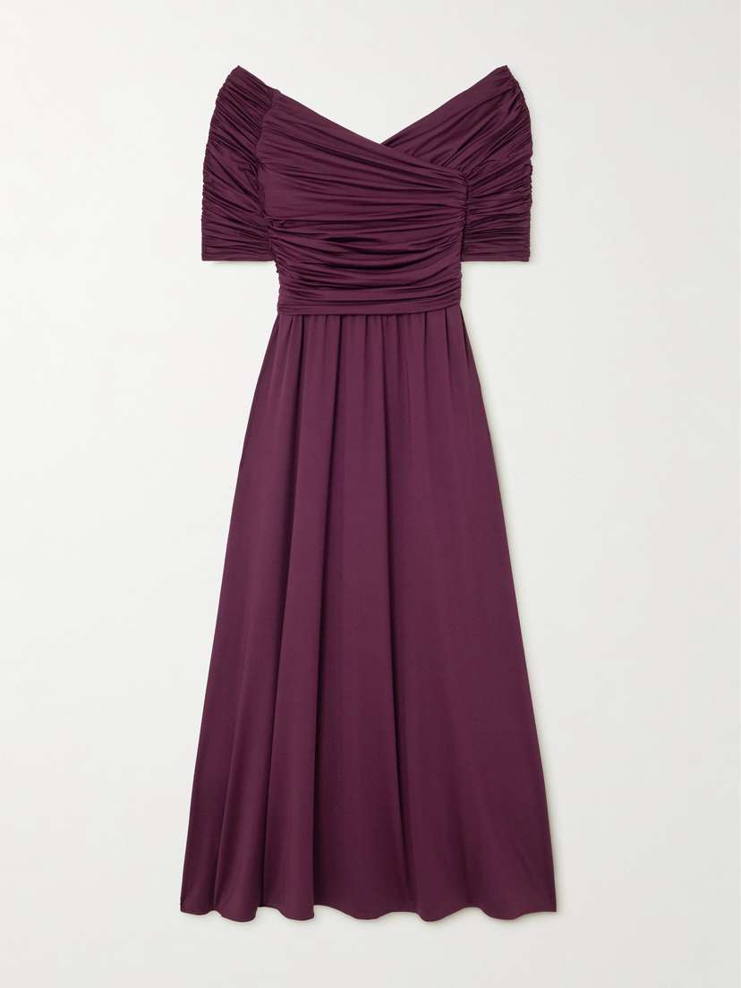 Altuzarra Char Ruched Wrap-effect Recycled Stretch-jersey Maxi Dress