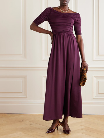 Altuzarra Char ruched wrap-effect recycled stretch-jersey maxi dress