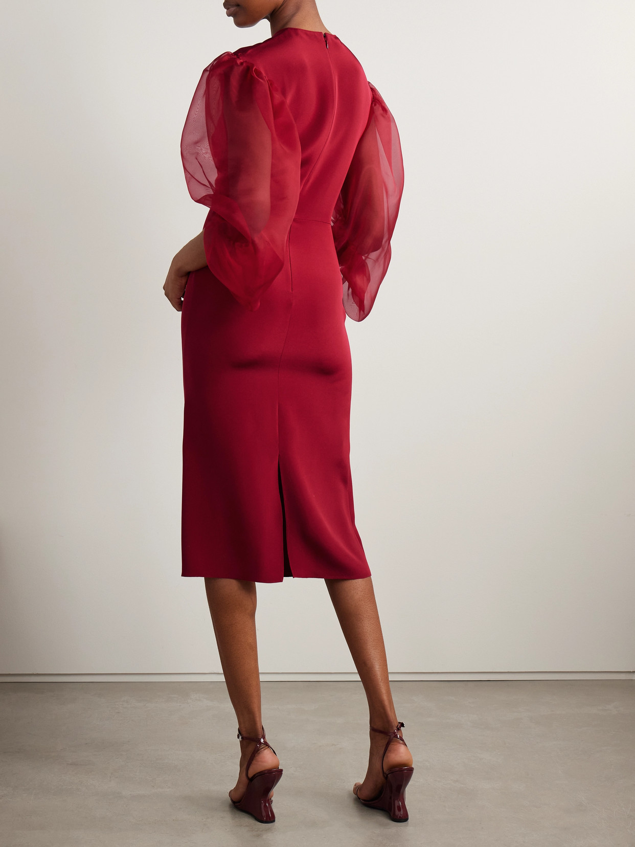 Altuzarra Danielle Silk Cady Midi Dress In Red
