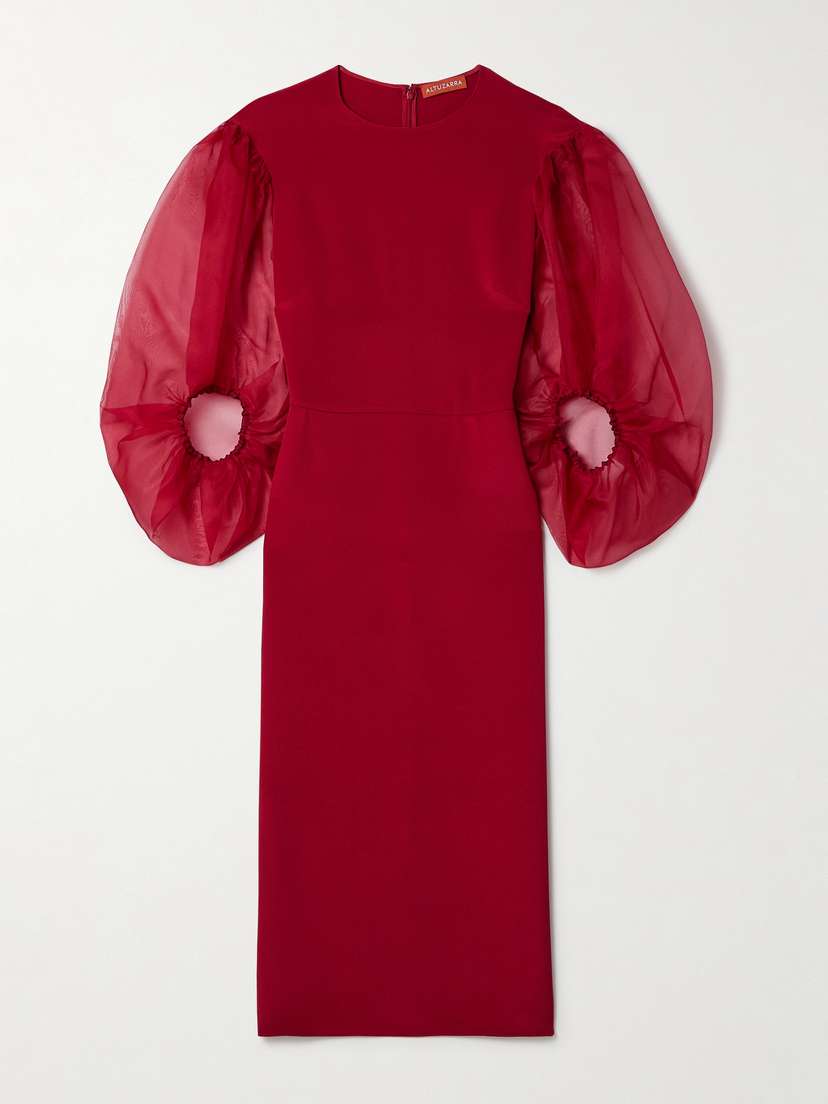 Altuzarra Danielle Silk-cady And Organza Midi Dress