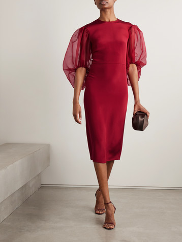 Altuzarra Danielle silk-cady and organza midi dress