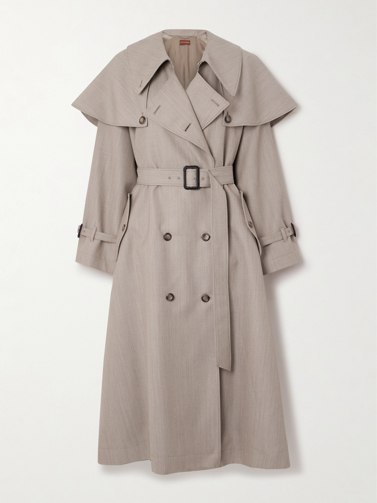 Altuzarra Billie Double-breasted Belted Wool Trench Coat In Neutrals
