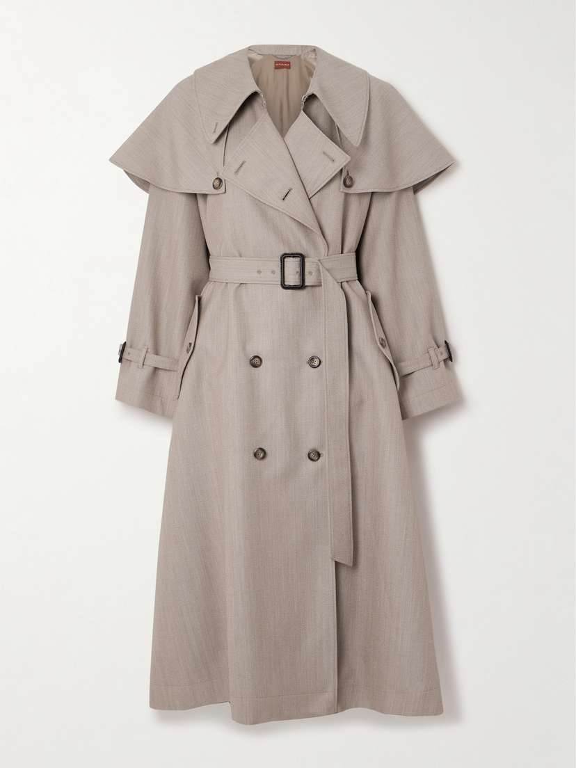 Altuzarra Billie Double-breasted Belted Wool Trench Coat