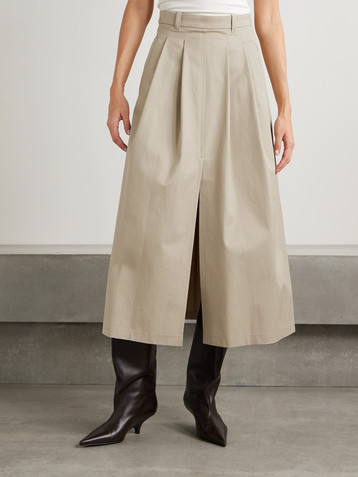 Altuzarra Mack pleated cotton-twill maxi skirt