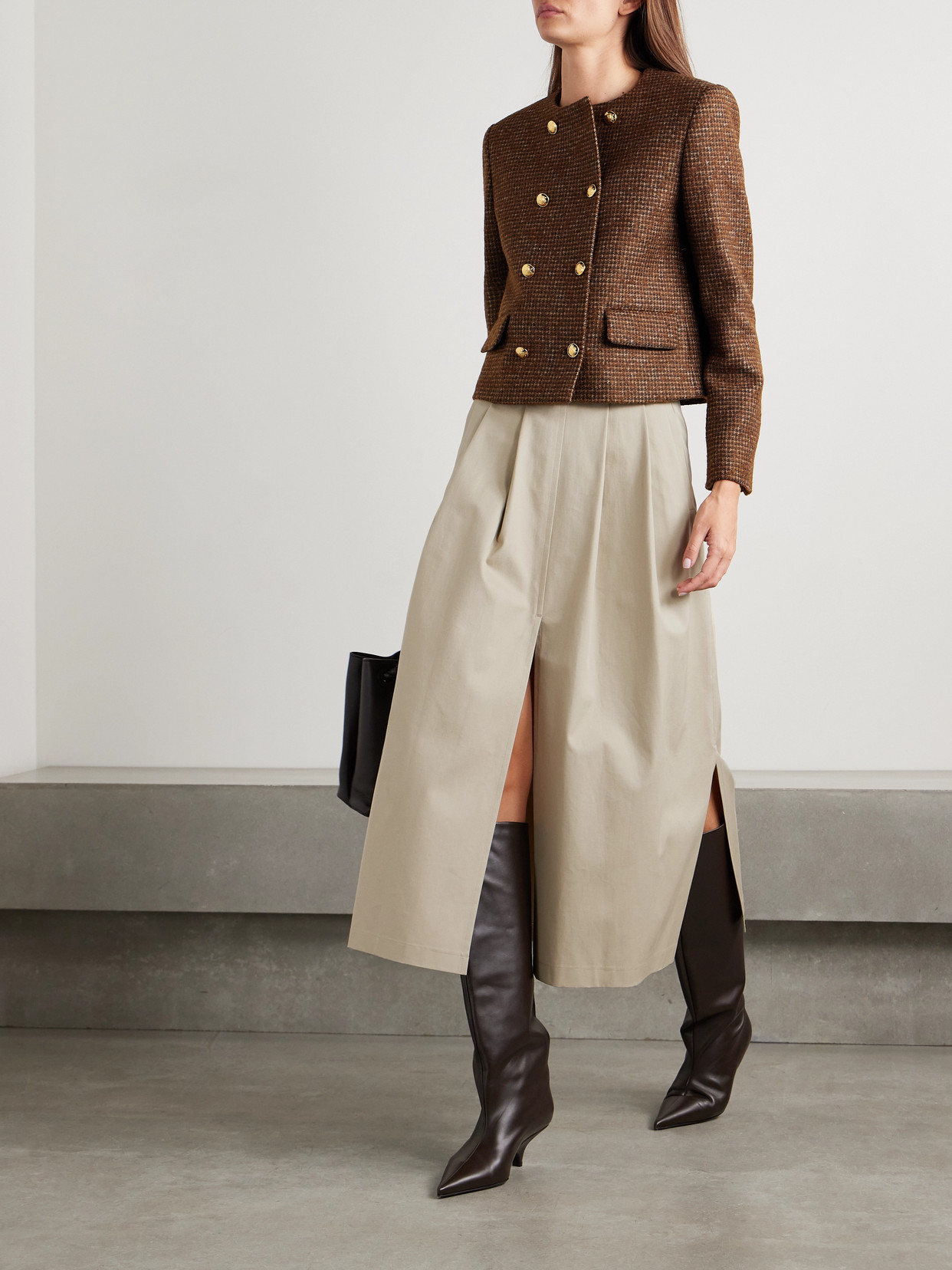 Altuzarra Mack Pleated Cotton-twill Maxi Skirt In Neutrals