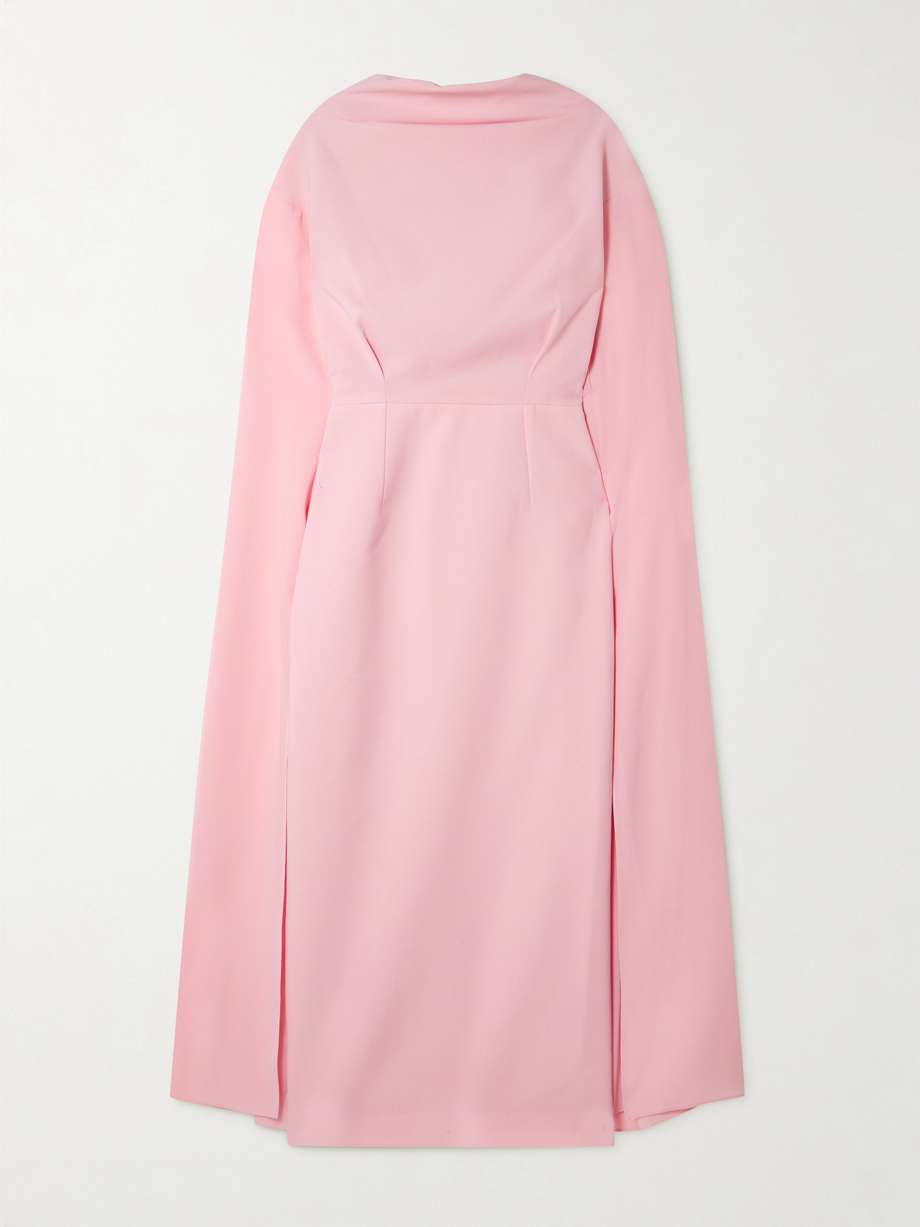 nour cape-effect crepe midi dress