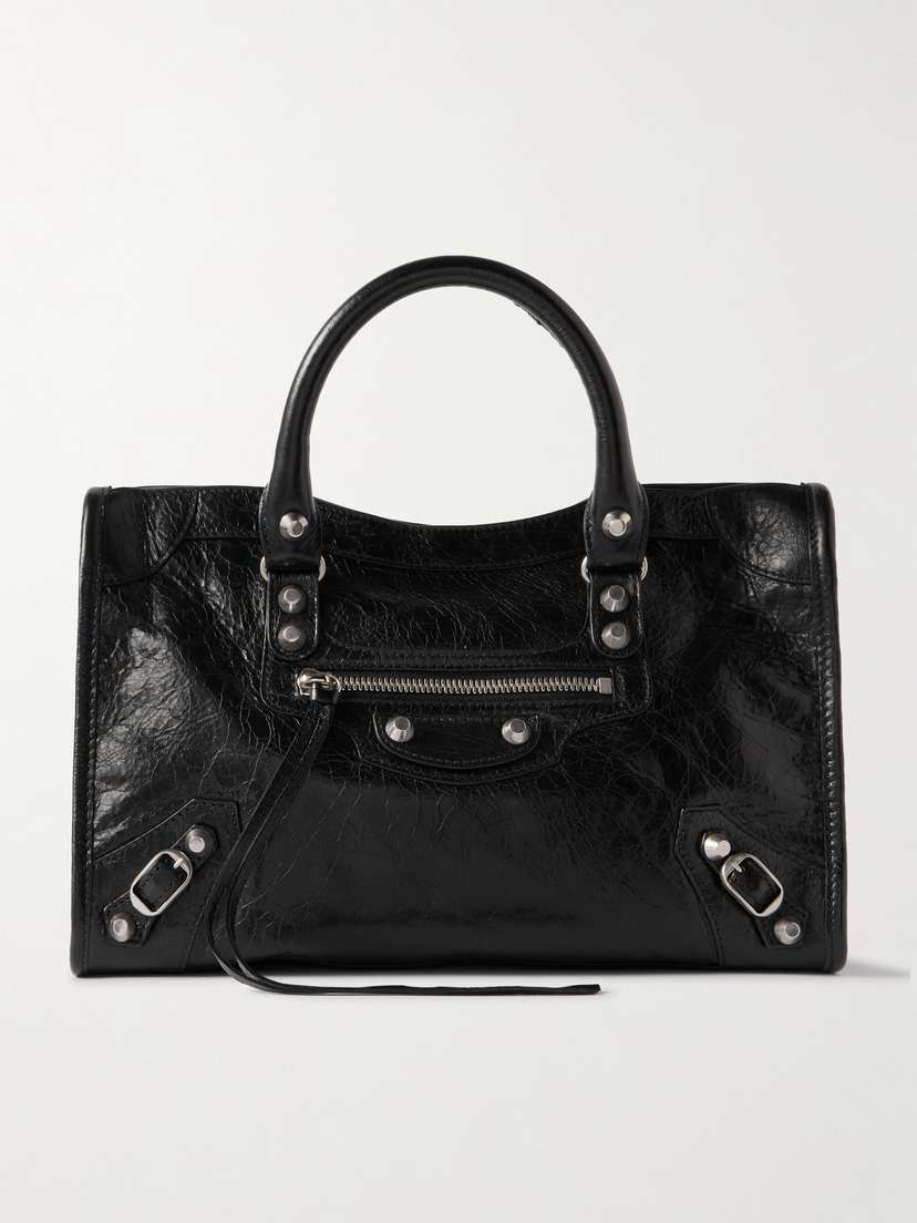 Balenciaga Le City Small Embellished Textured-leather Tote